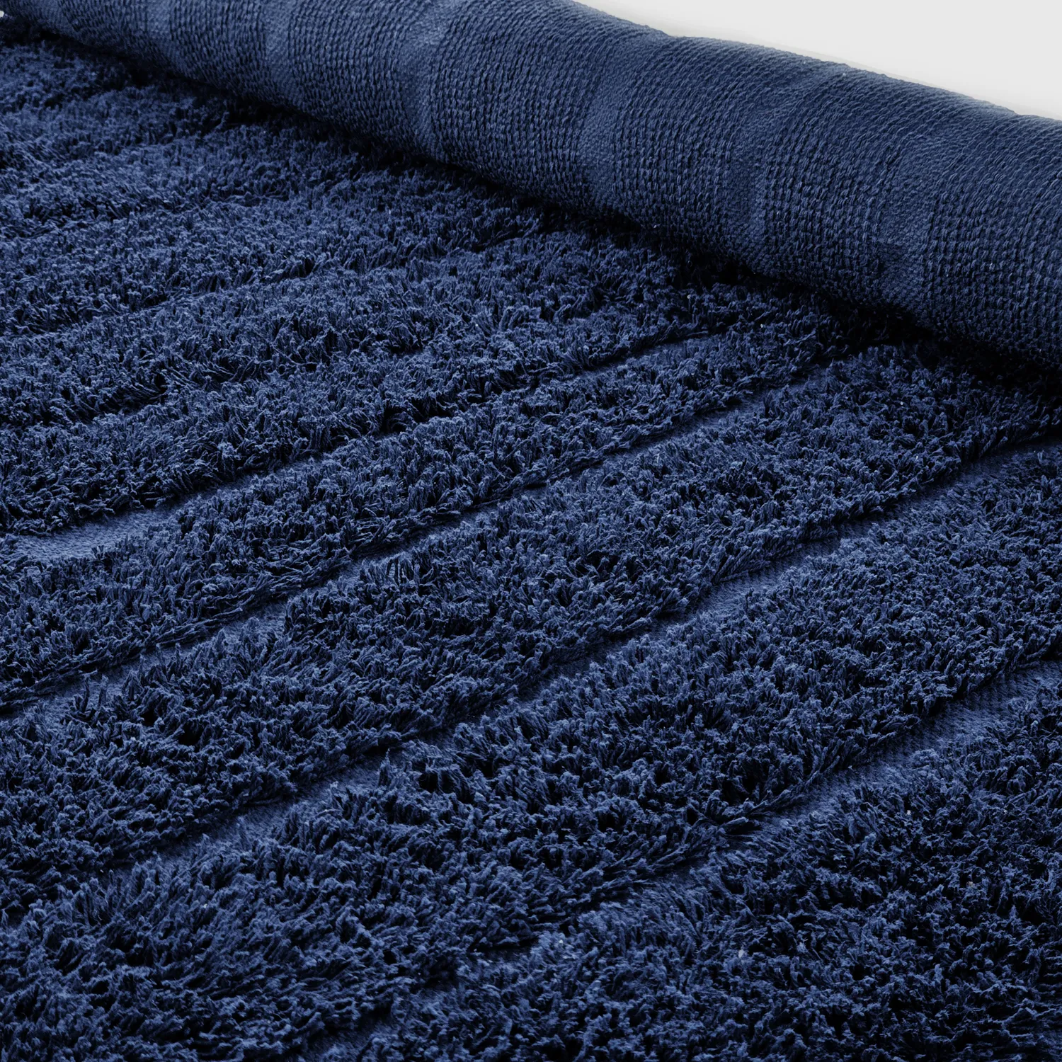 Rund matta - Farley Natural Cotton Shaggy (blå)