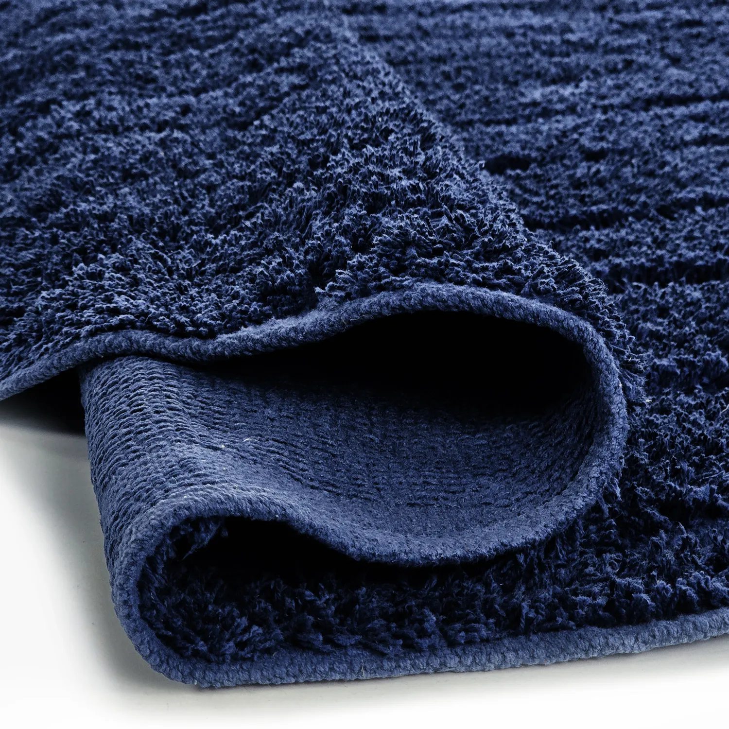 Rund matta - Farley Natural Cotton Shaggy (blå)