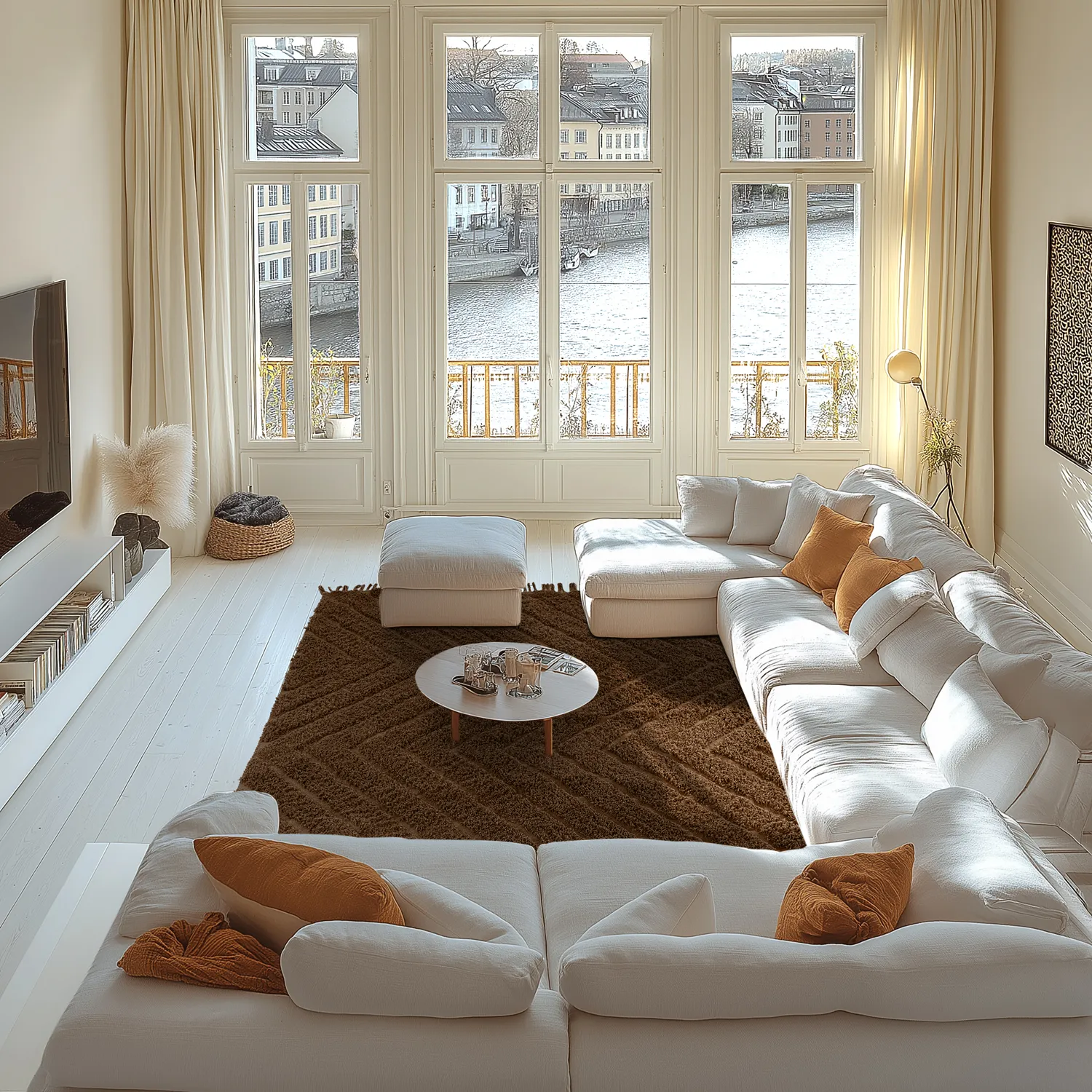Ryamattor - Farley Natural Cotton Shaggy (brun)
