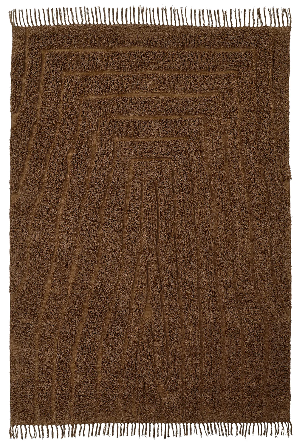 Ryamattor - Farley Natural Cotton Shaggy (brun)