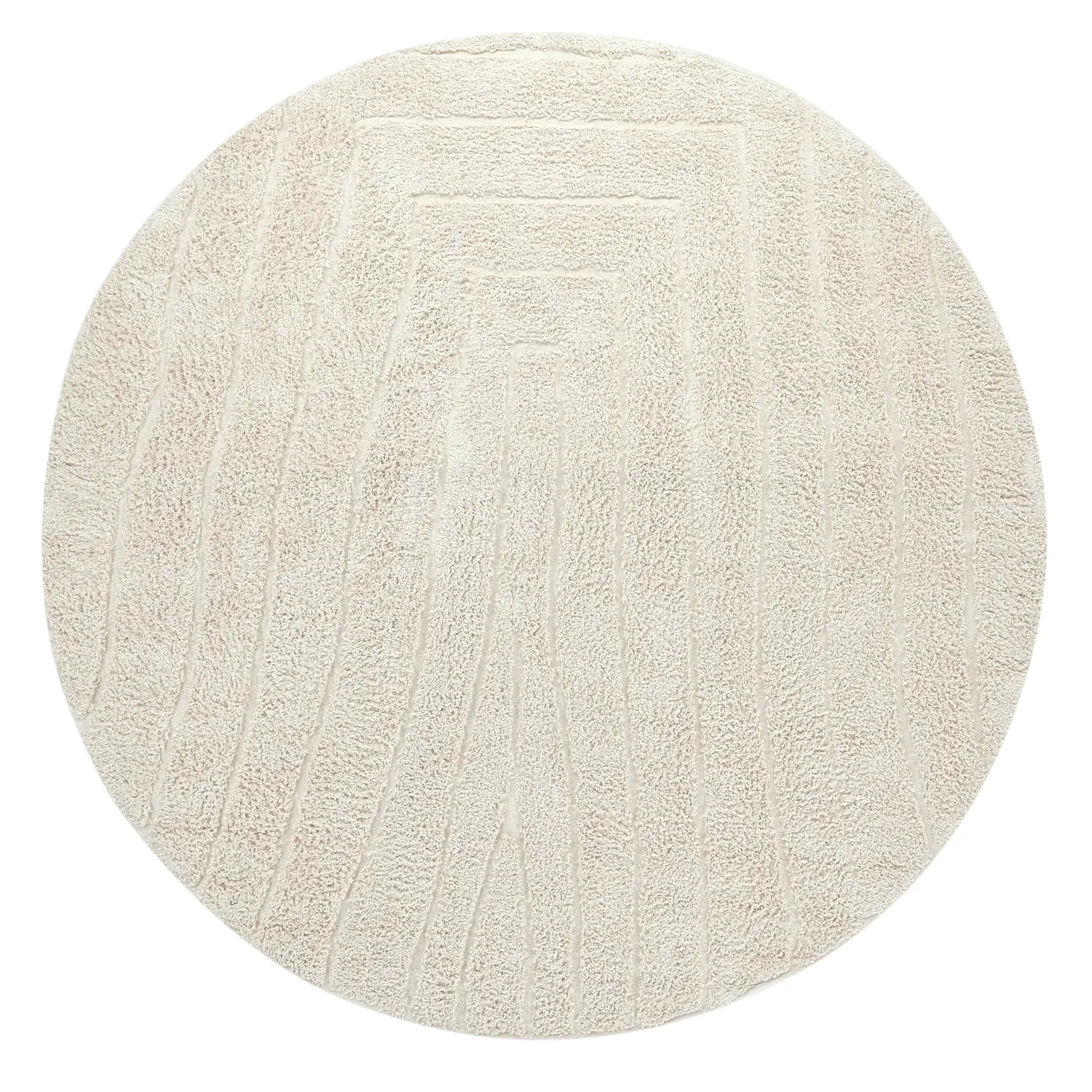 Rund matta - Farley Natural Cotton Shaggy (offwhite)