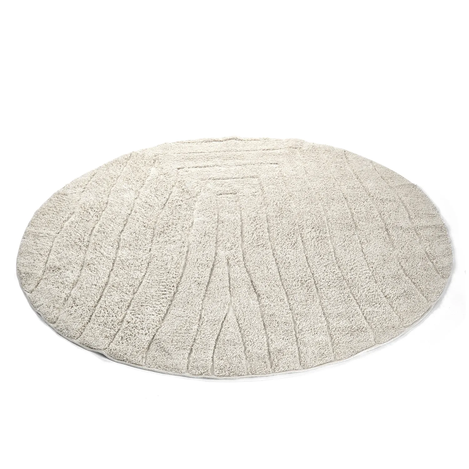 Rund matta - Farley Natural Cotton Shaggy (offwhite)