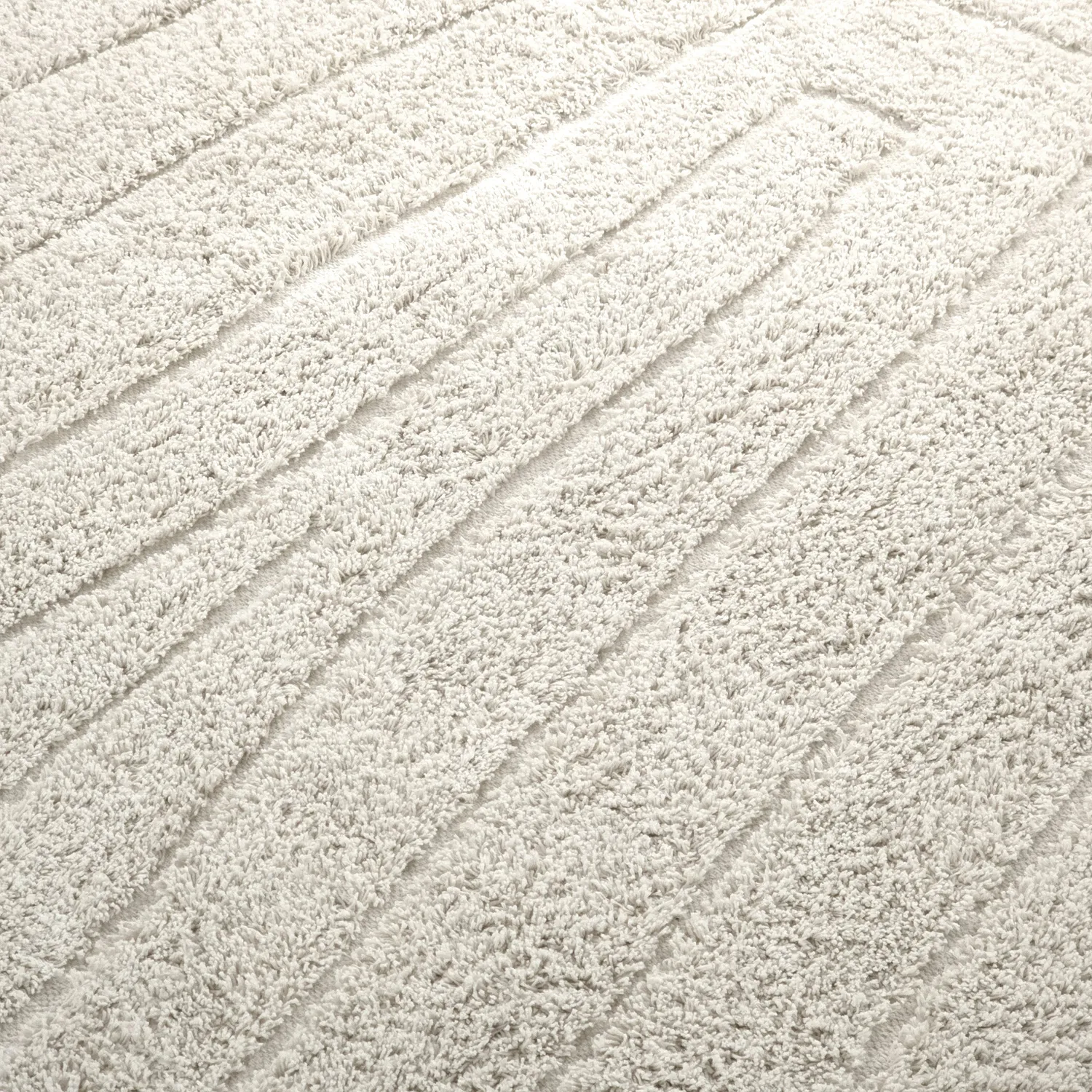 Rund matta - Farley Natural Cotton Shaggy (offwhite)