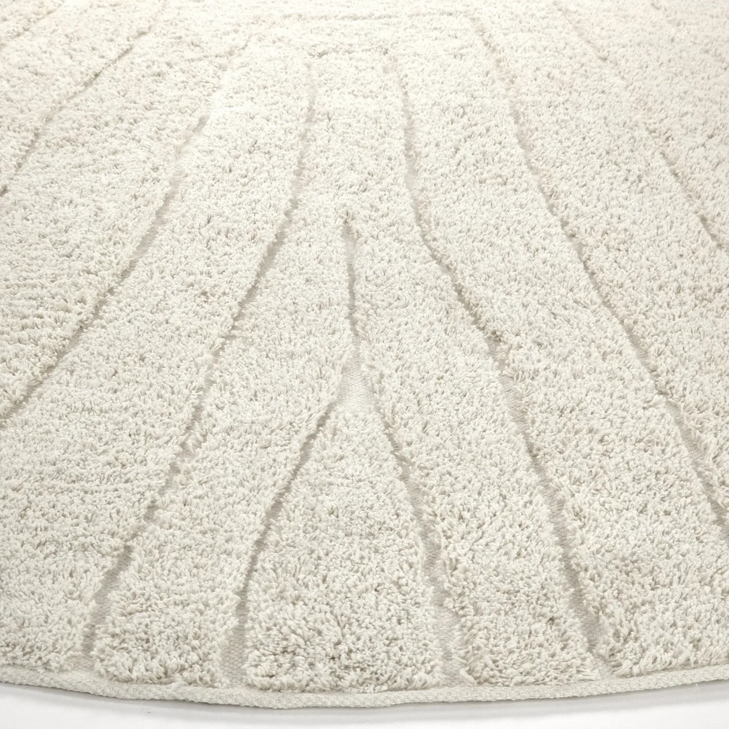 Rund matta - Farley Natural Cotton Shaggy (offwhite)