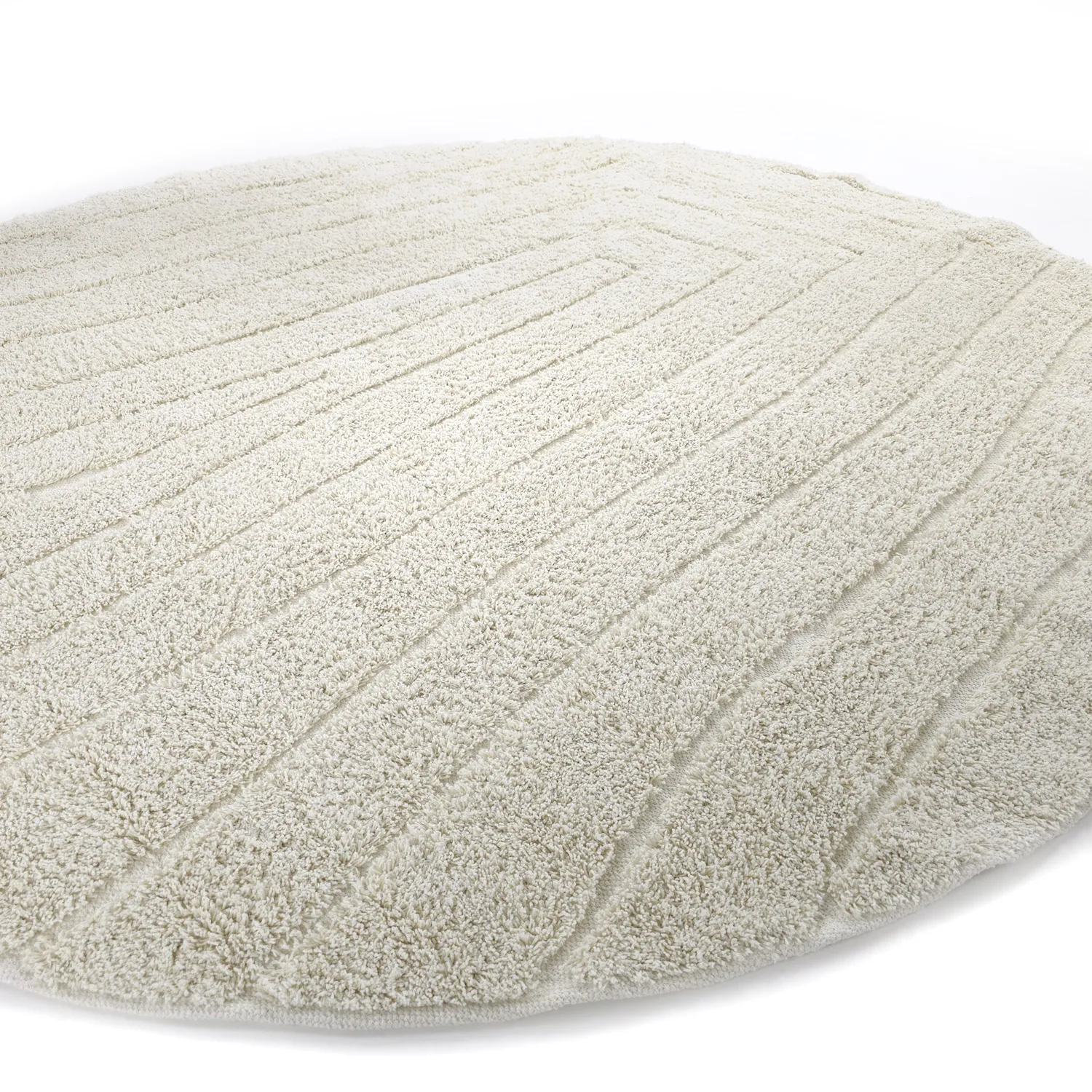 Rund matta - Farley Natural Cotton Shaggy (offwhite)