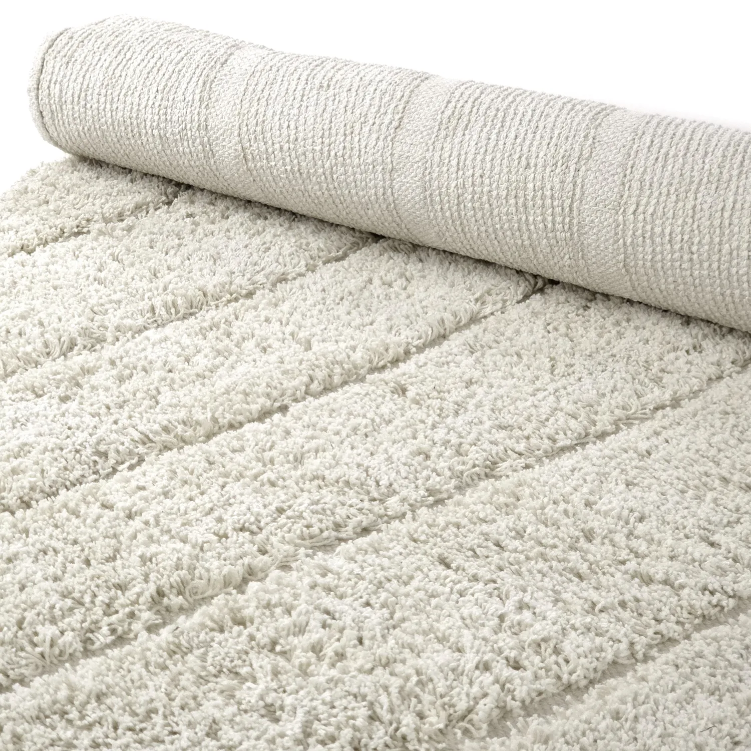 Rund matta - Farley Natural Cotton Shaggy (offwhite)