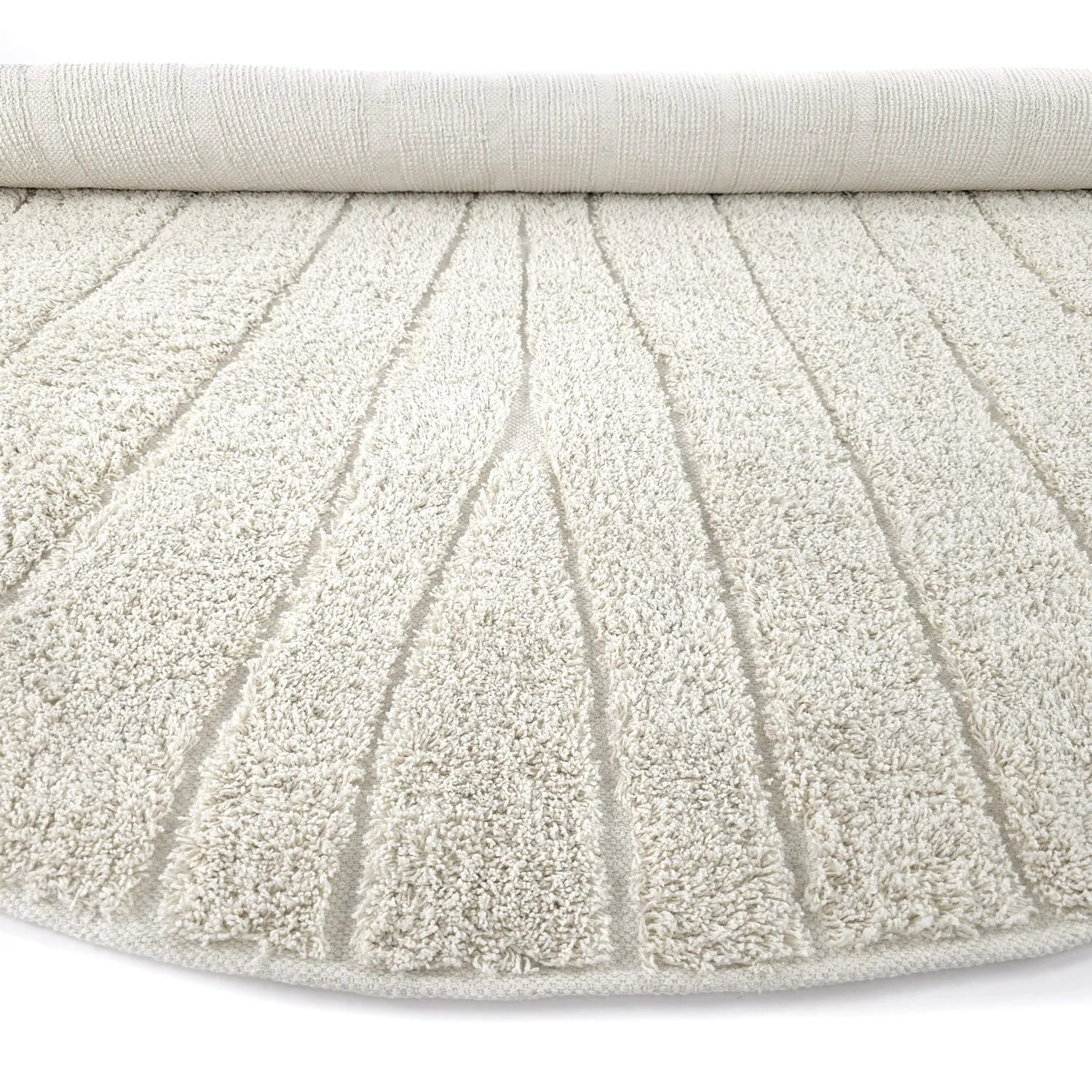 Rund matta - Farley Natural Cotton Shaggy (offwhite)