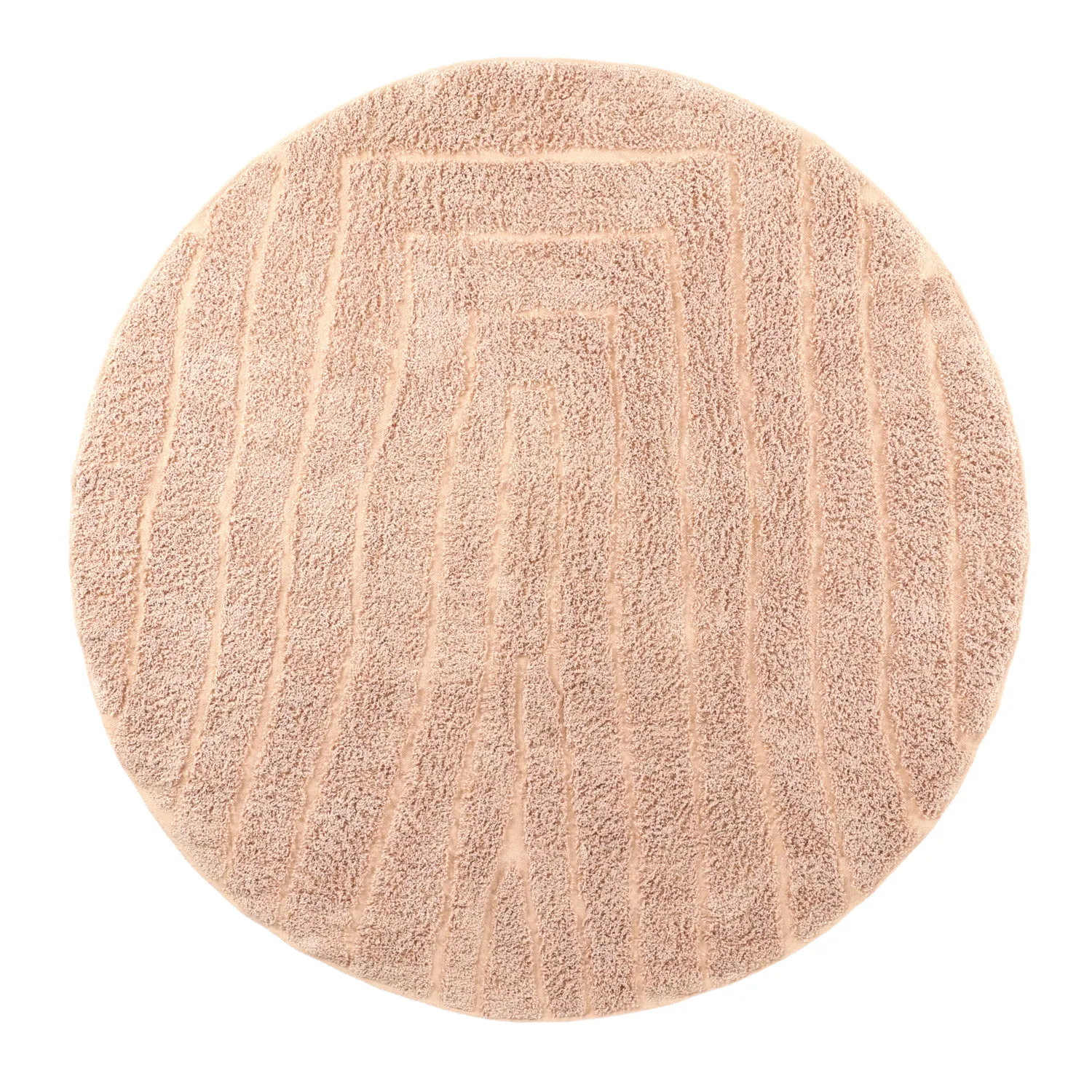 Rund matta - Farley Natural Cotton Shaggy (rosa)