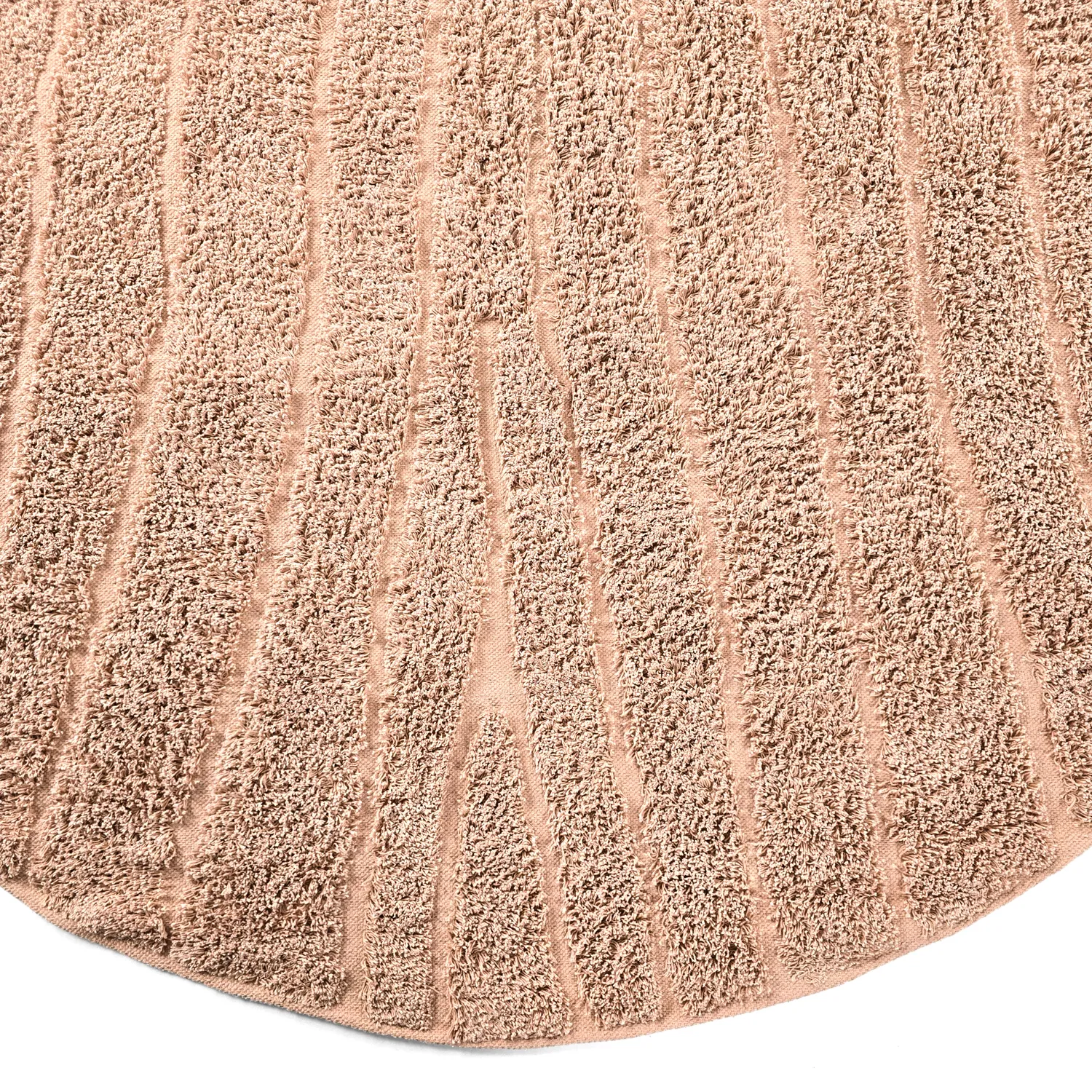 Rund matta - Farley Natural Cotton Shaggy (rosa)
