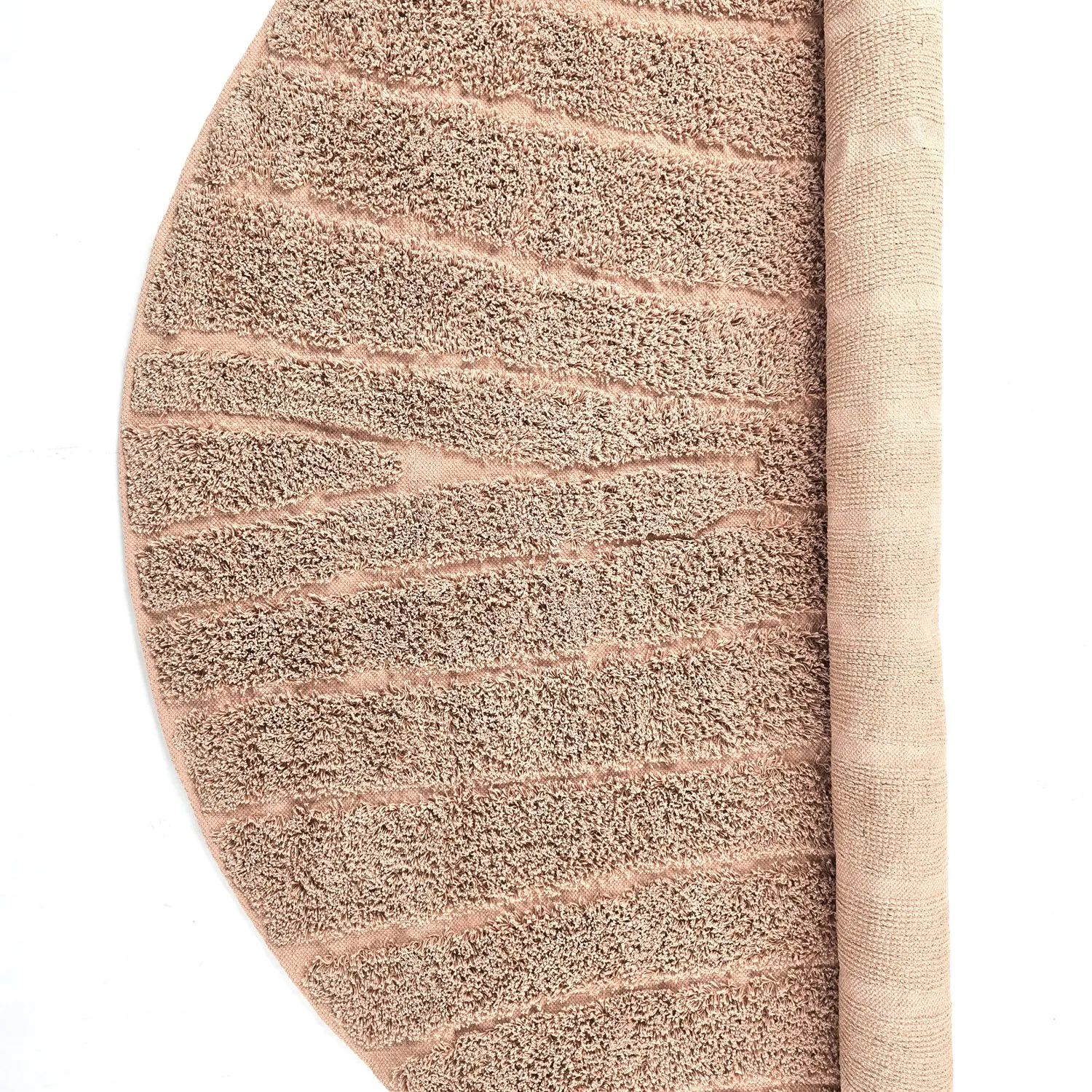 Rund matta - Farley Natural Cotton Shaggy (rosa)