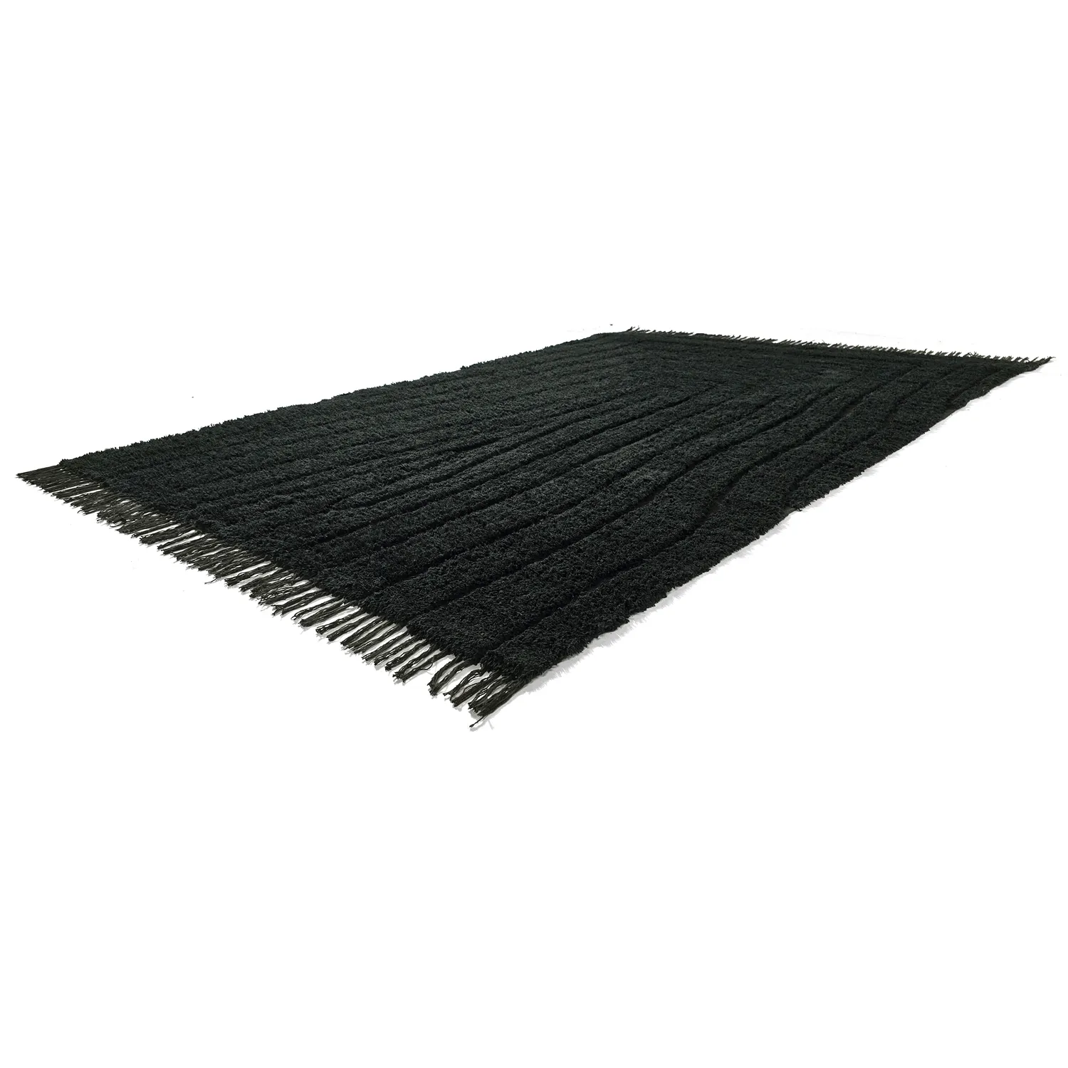 Ryamattor - Farley Natural Cotton Shaggy (svart)