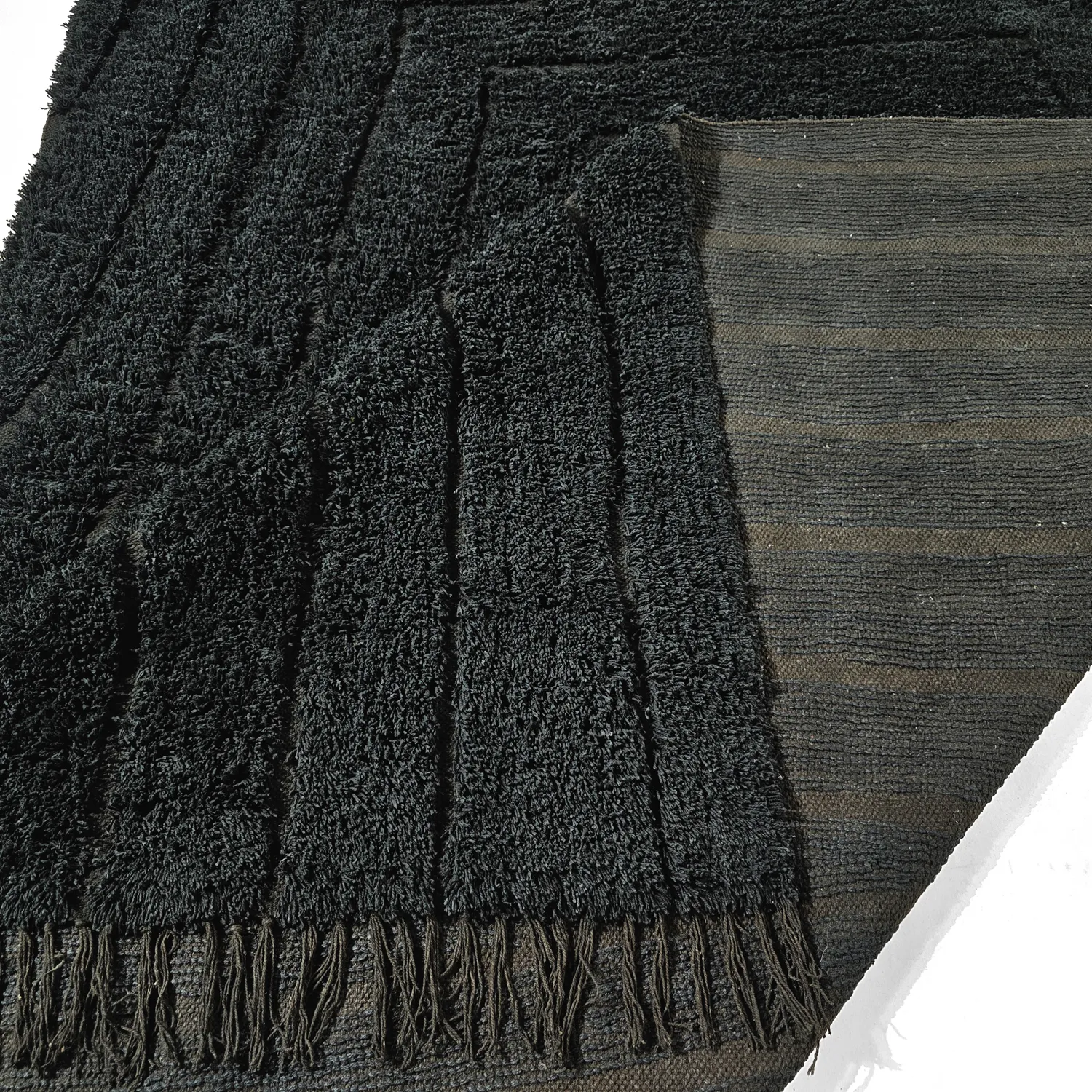 Ryamattor - Farley Natural Cotton Shaggy (svart)