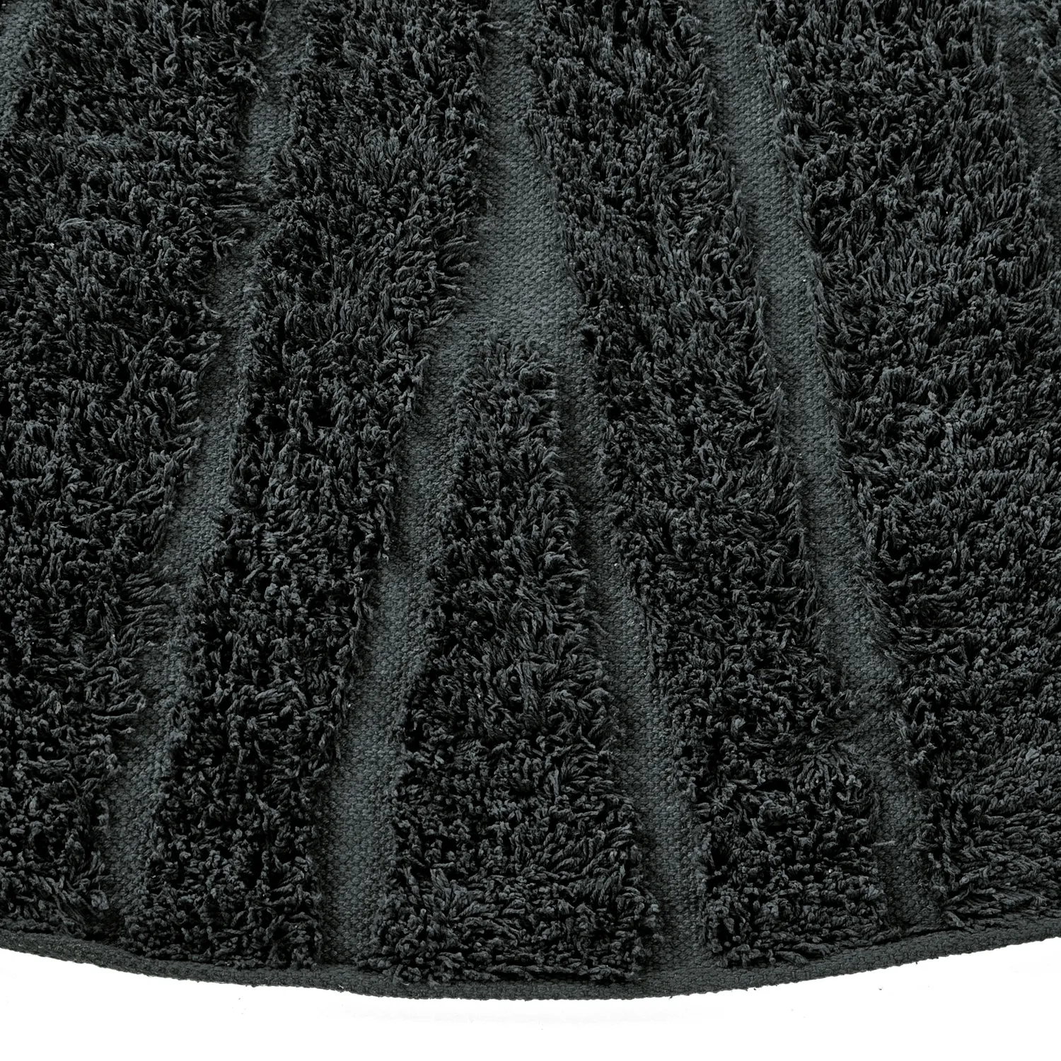 Rund matta - Farley Natural Cotton Shaggy (svart)