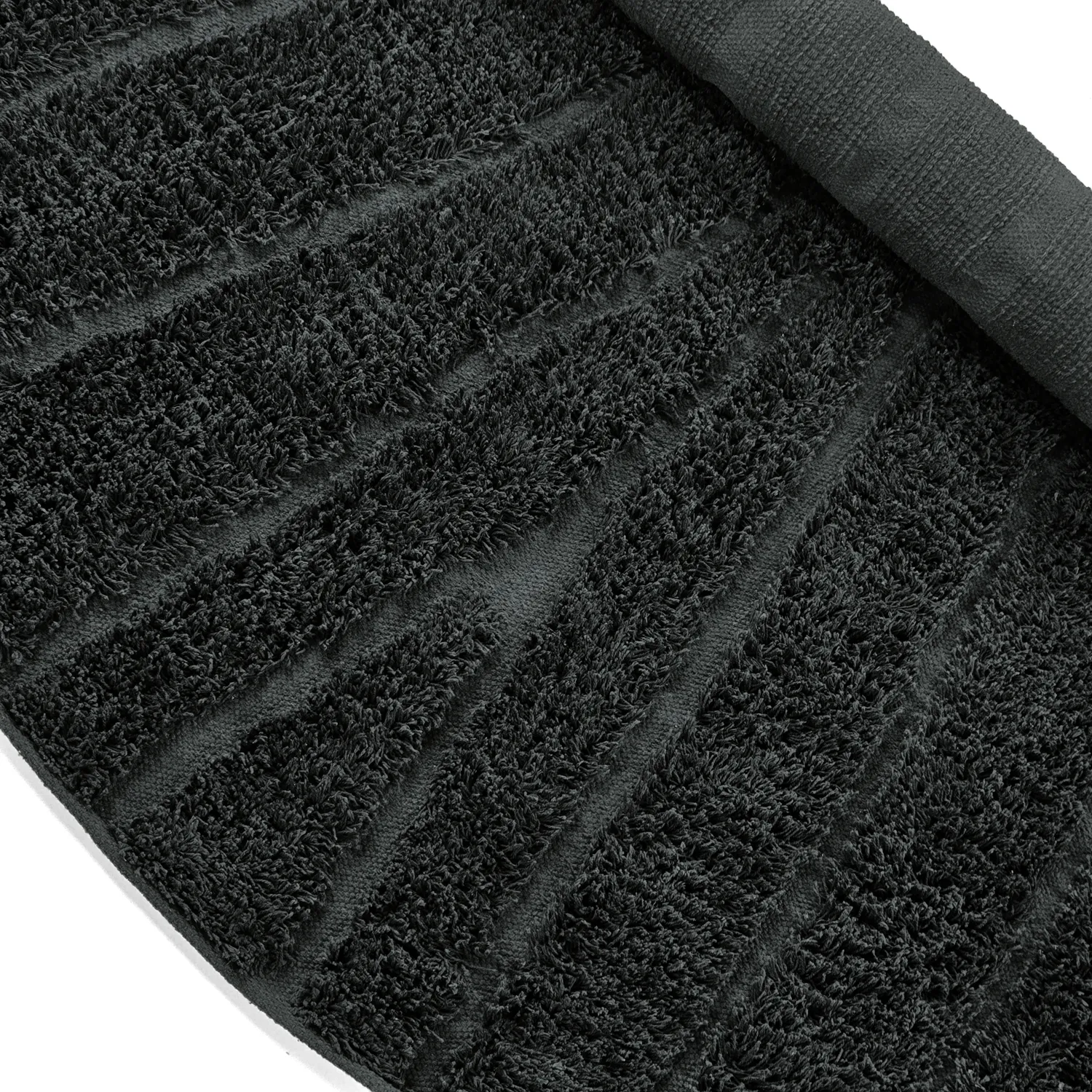 Rund matta - Farley Natural Cotton Shaggy (svart)