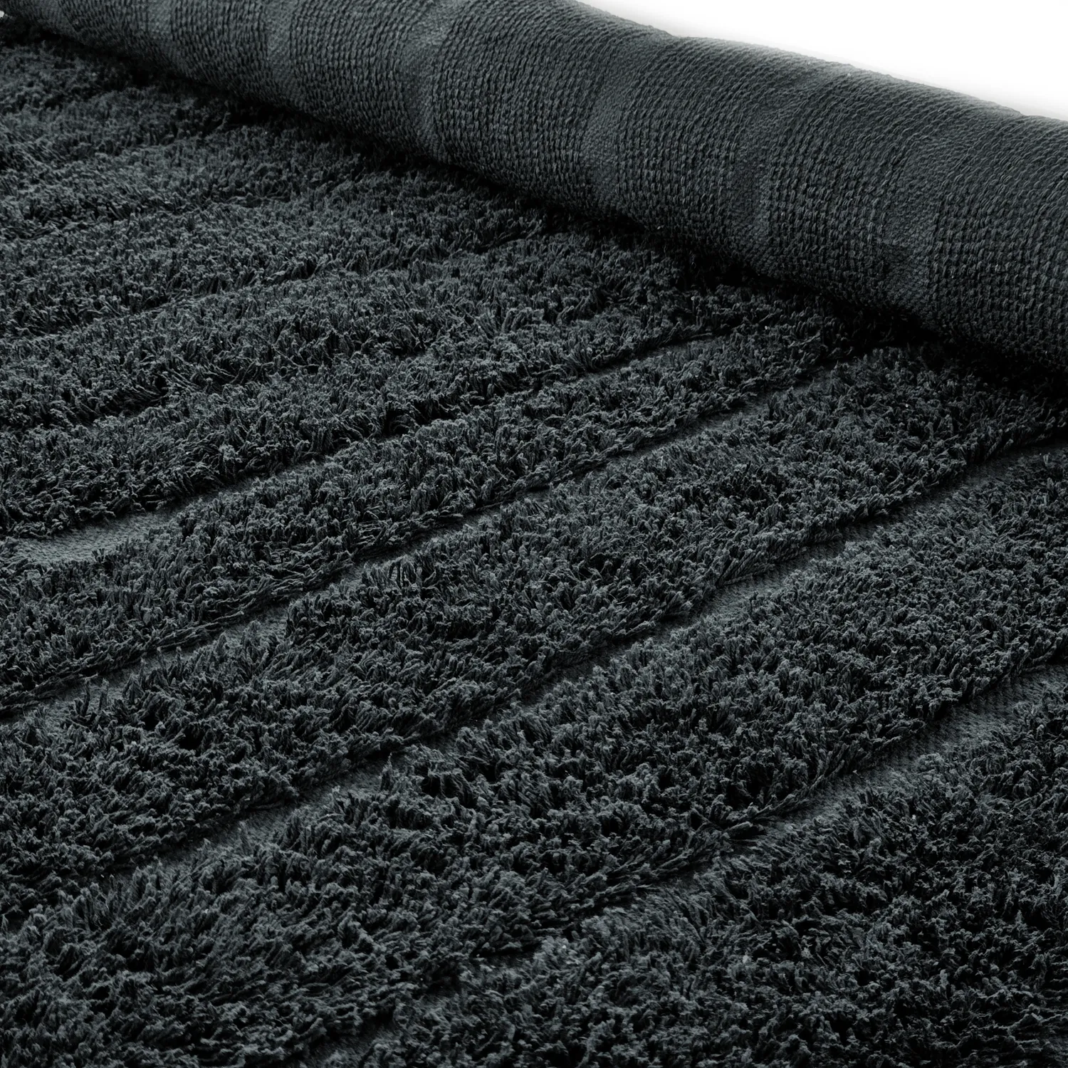 Rund matta - Farley Natural Cotton Shaggy (svart)