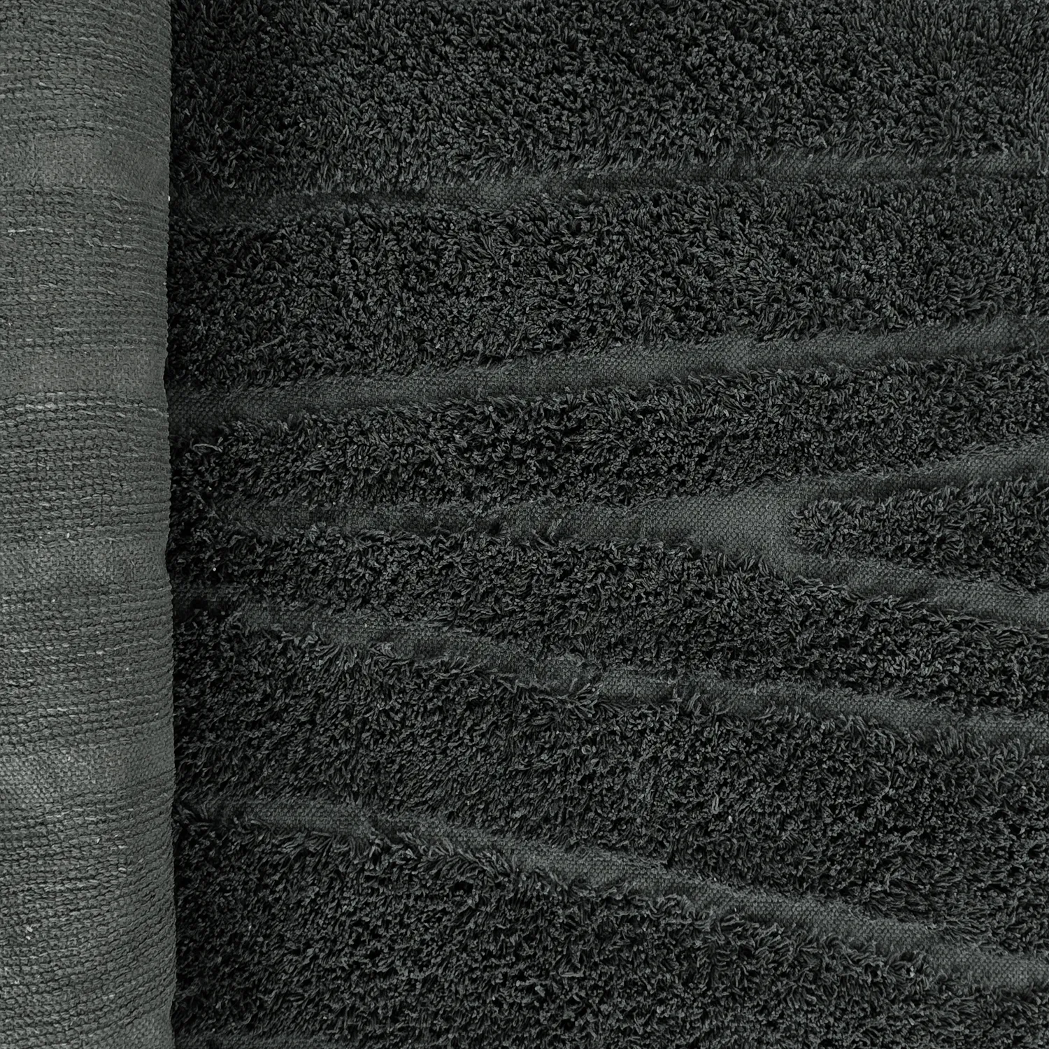 Rund matta - Farley Natural Cotton Shaggy (svart)