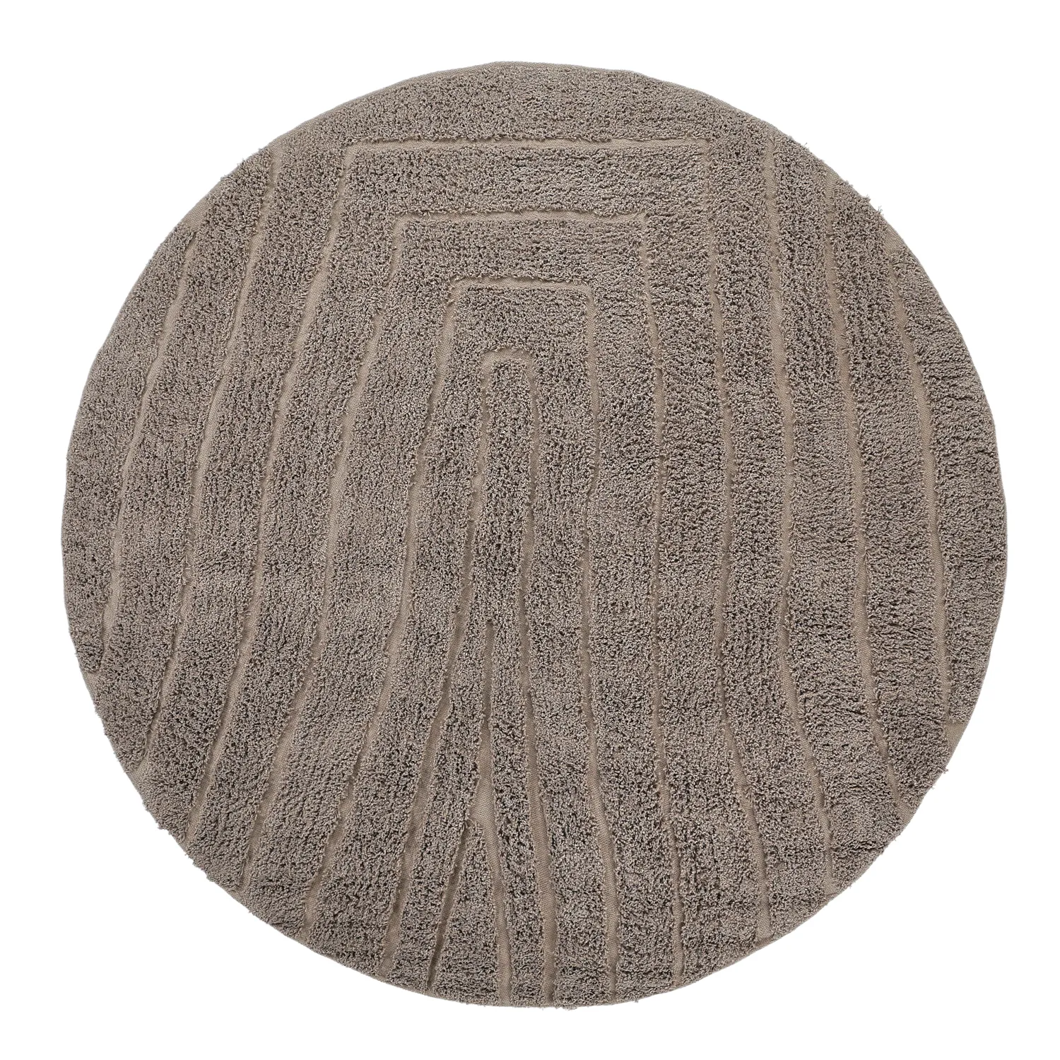 Rund matta - Farley Natural Cotton Shaggy (taupe)
