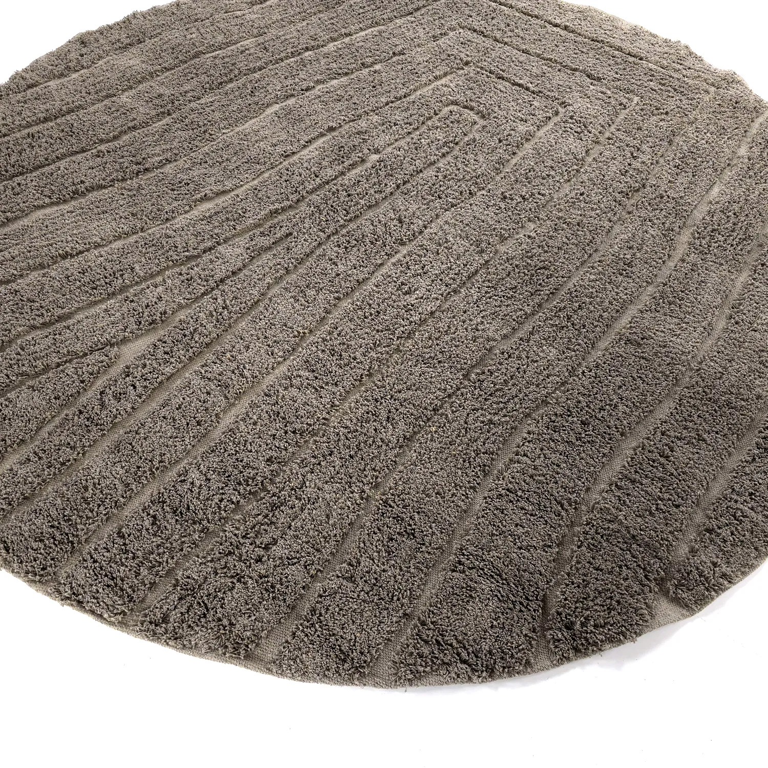 Rund matta - Farley Natural Cotton Shaggy (taupe)