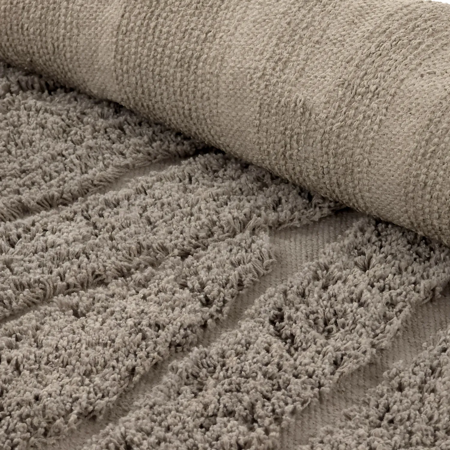 Rund matta - Farley Natural Cotton Shaggy (taupe)