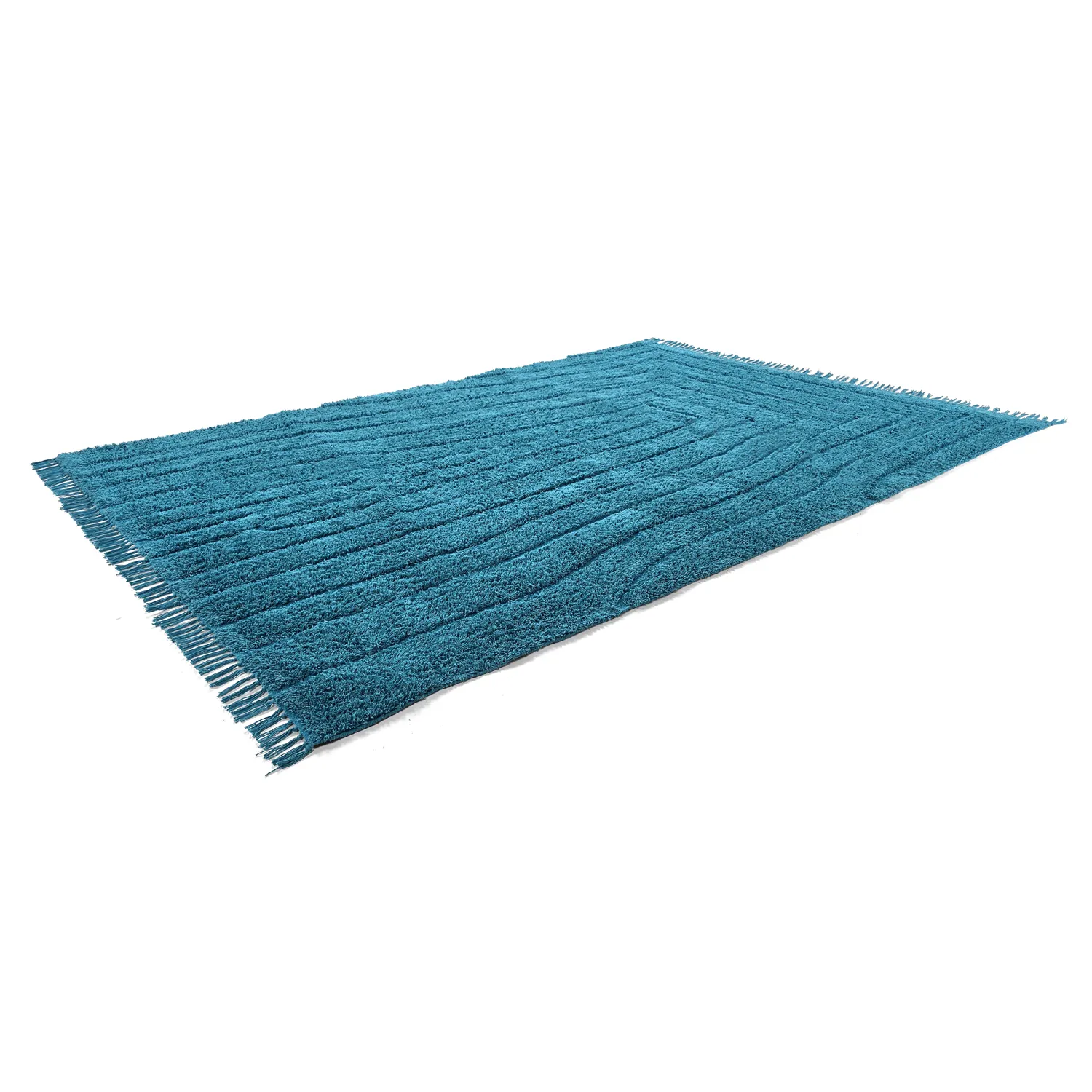 Ryamattor - Farley Natural Cotton Shaggy (turkos)