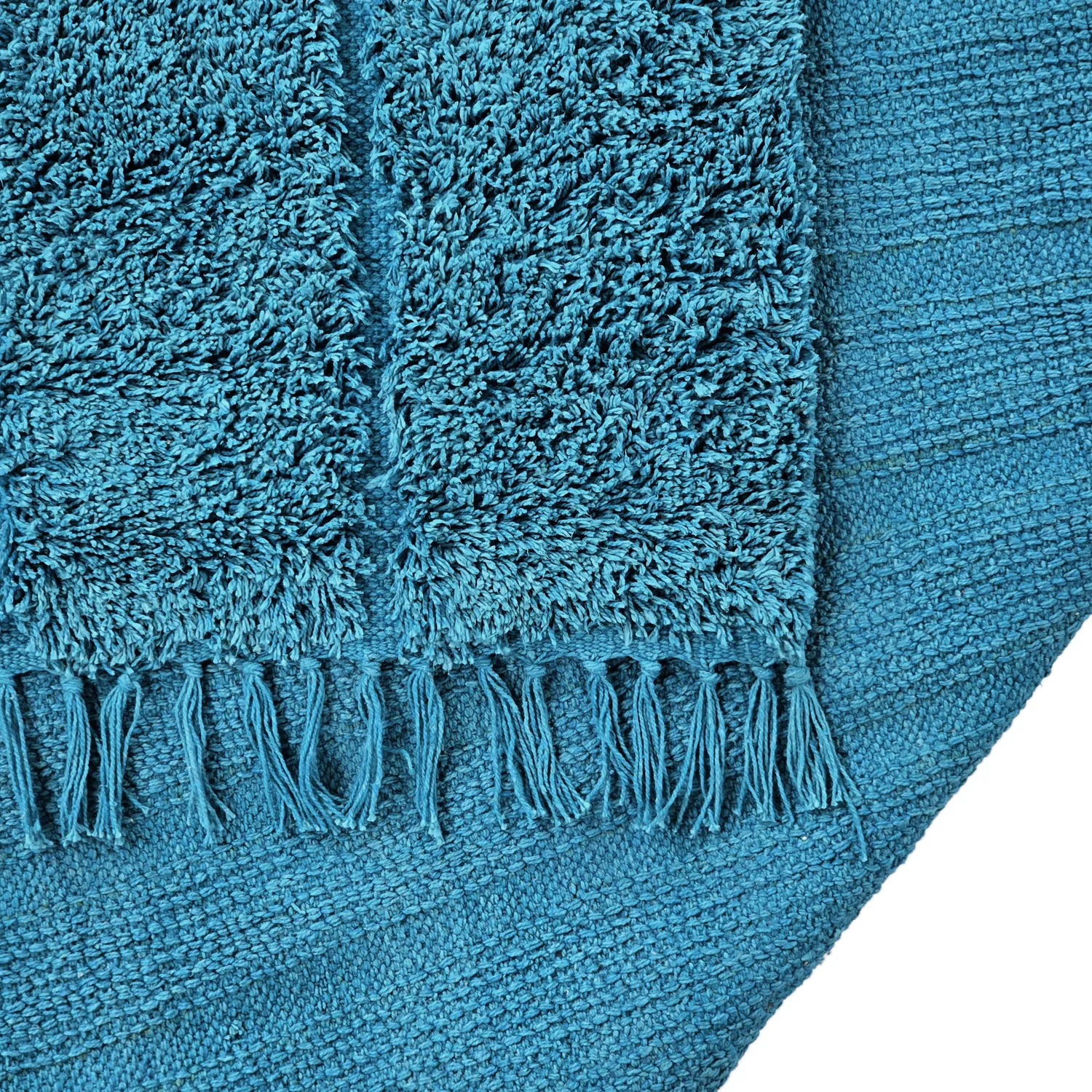 Ryamattor - Farley Natural Cotton Shaggy (turkos)