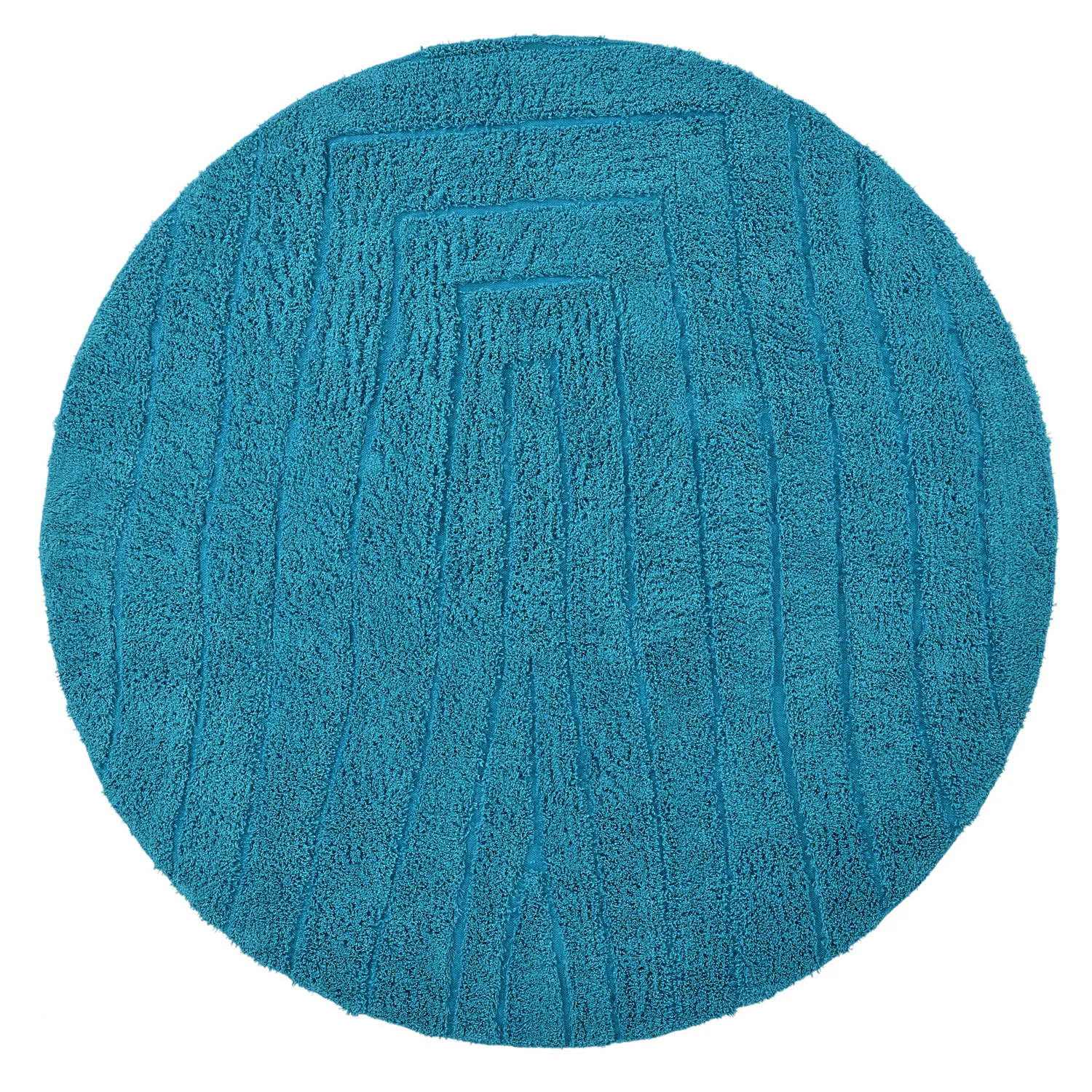 Rund matta - Farley Natural Cotton Shaggy (turkos)