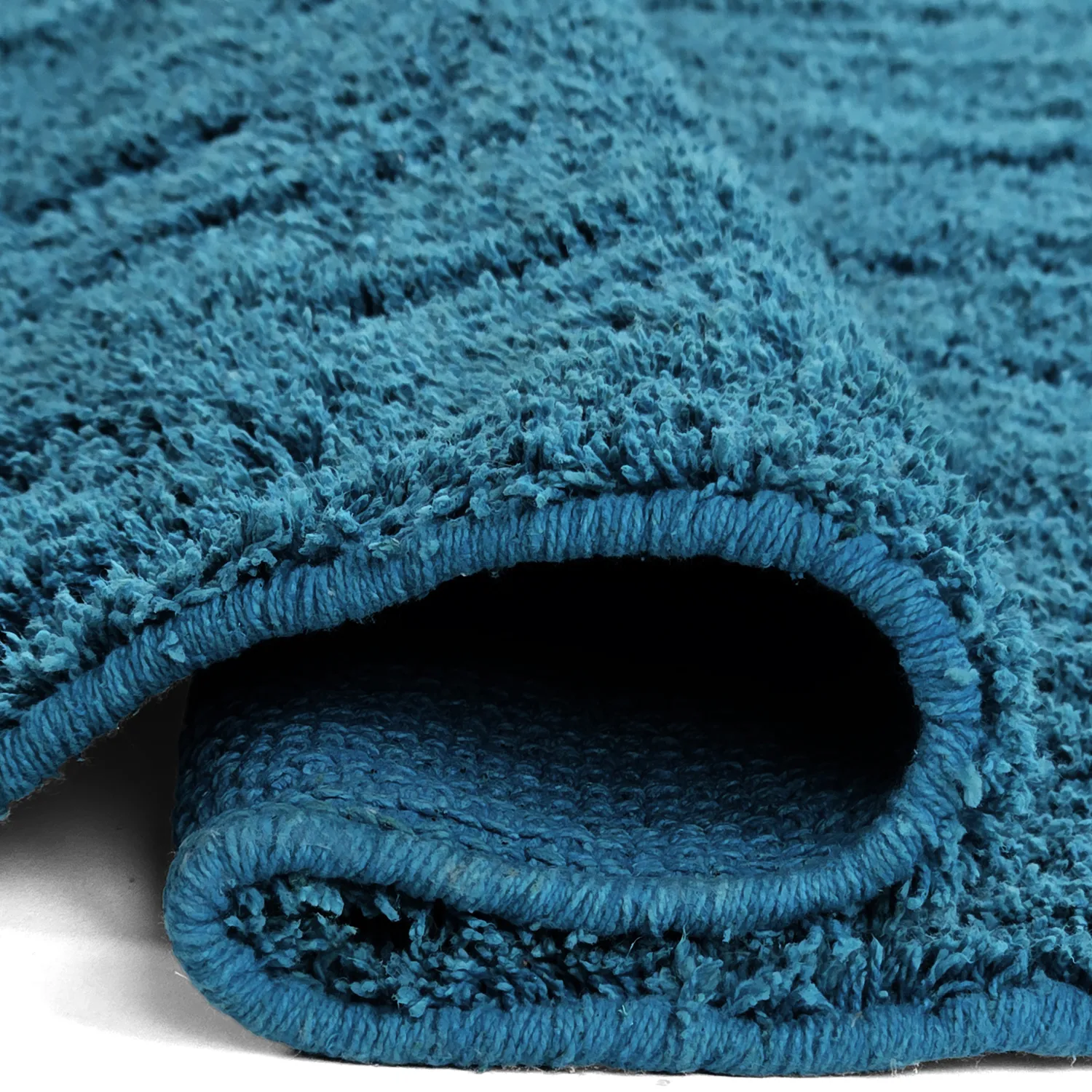 Rund matta - Farley Natural Cotton Shaggy (turkos)