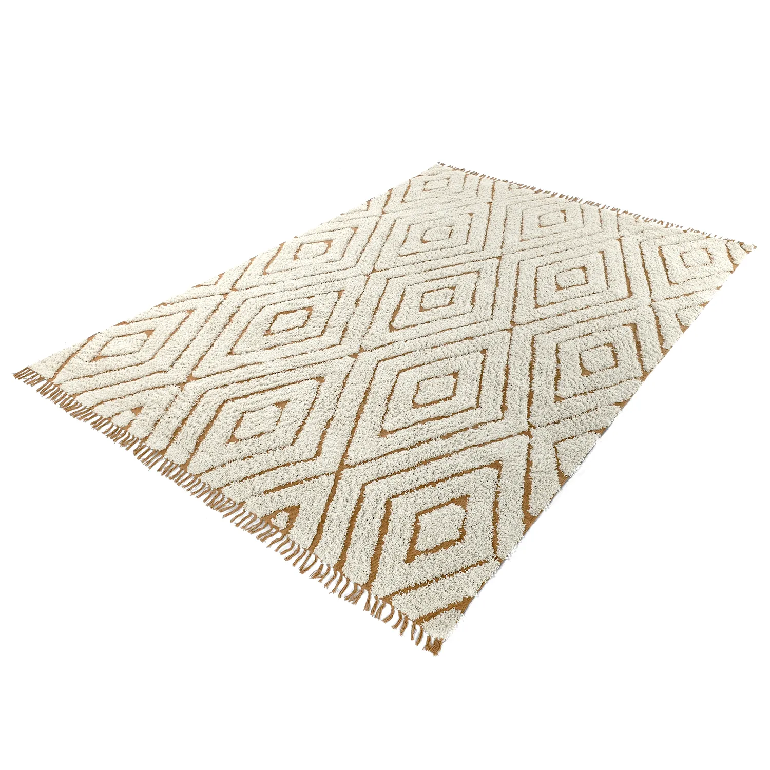 Ryamattor - Holwell Natural Cotton Shaggy (offwhite/brun)