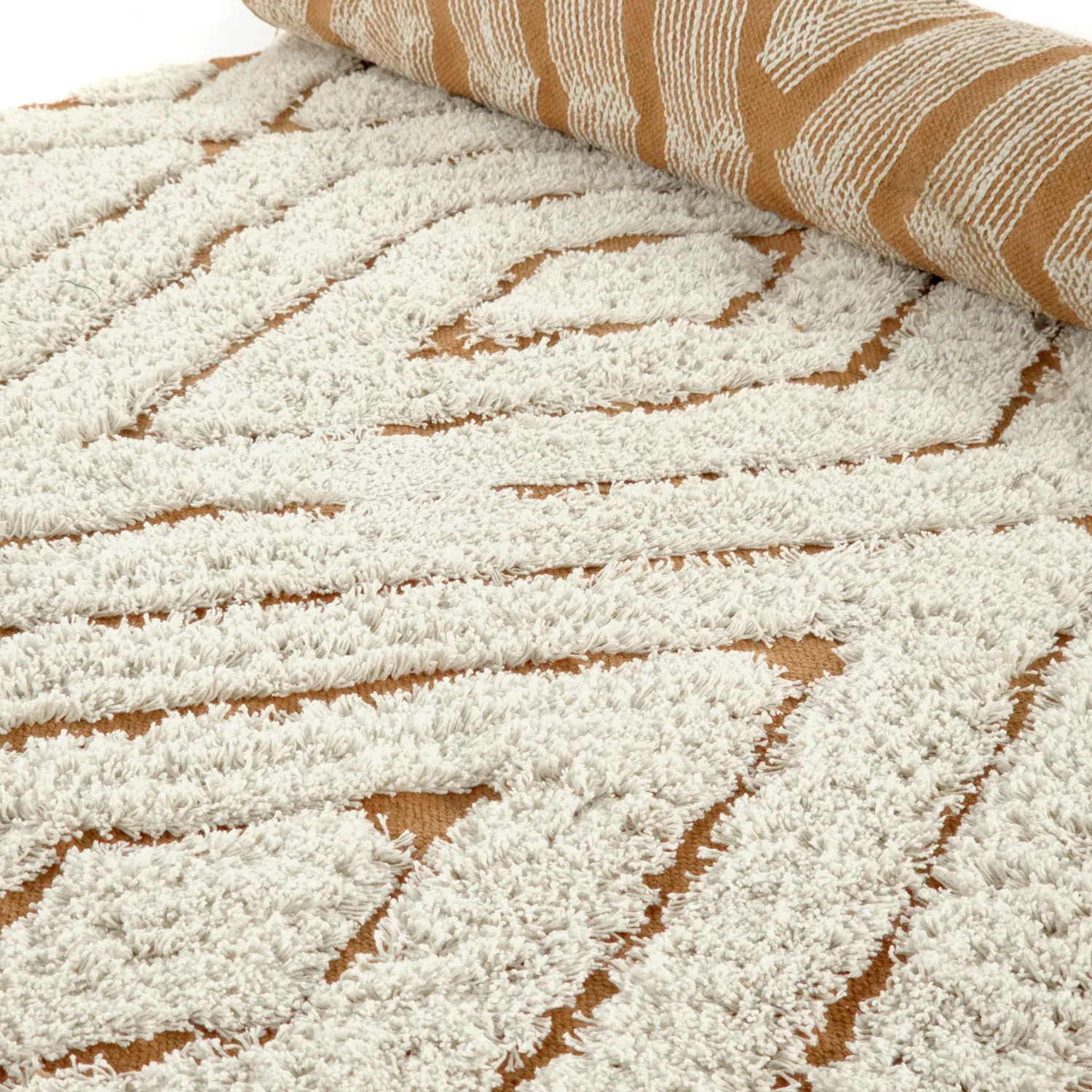 Ryamattor - Holwell Natural Cotton Shaggy (offwhite/brun)