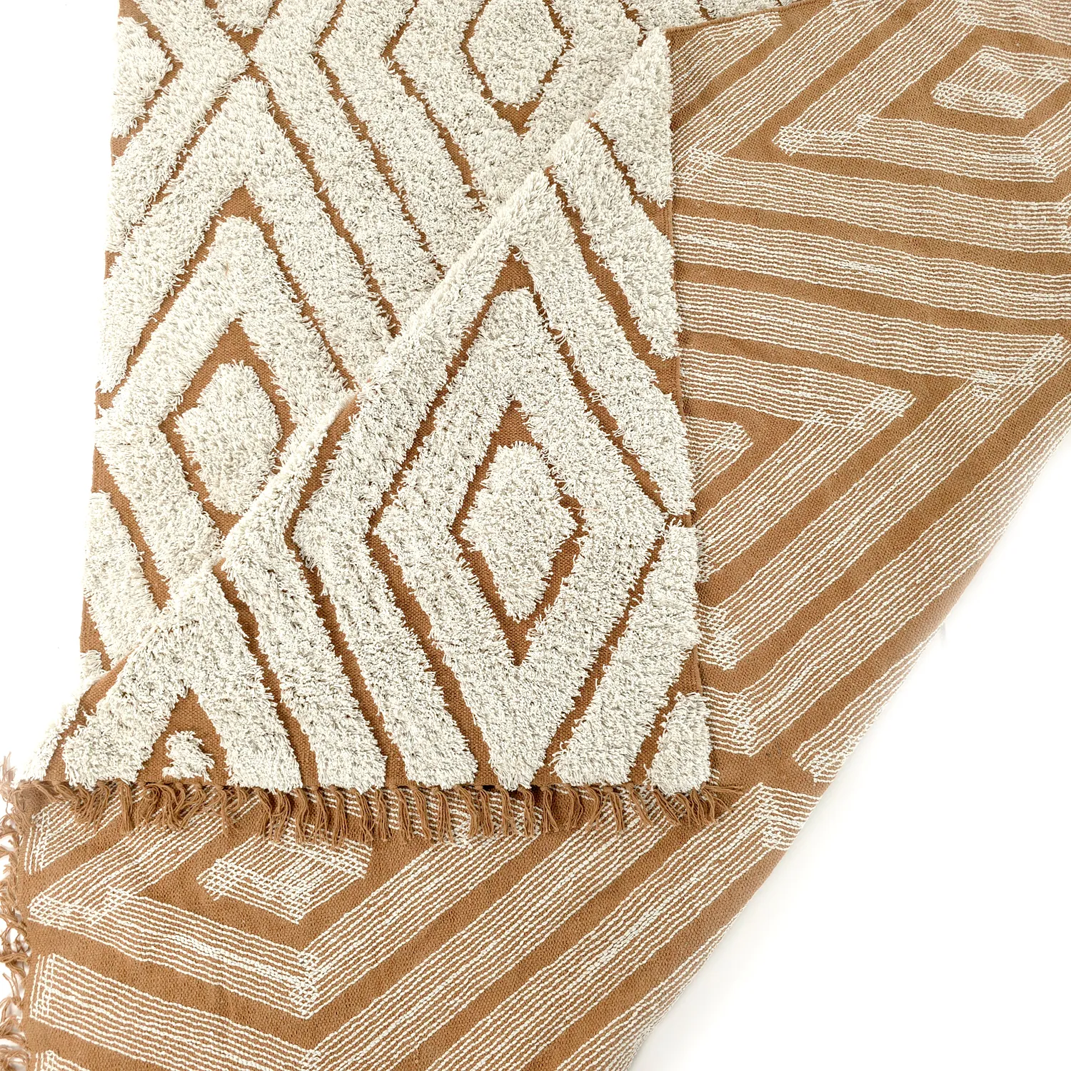 Ryamattor - Holwell Natural Cotton Shaggy (offwhite/brun)