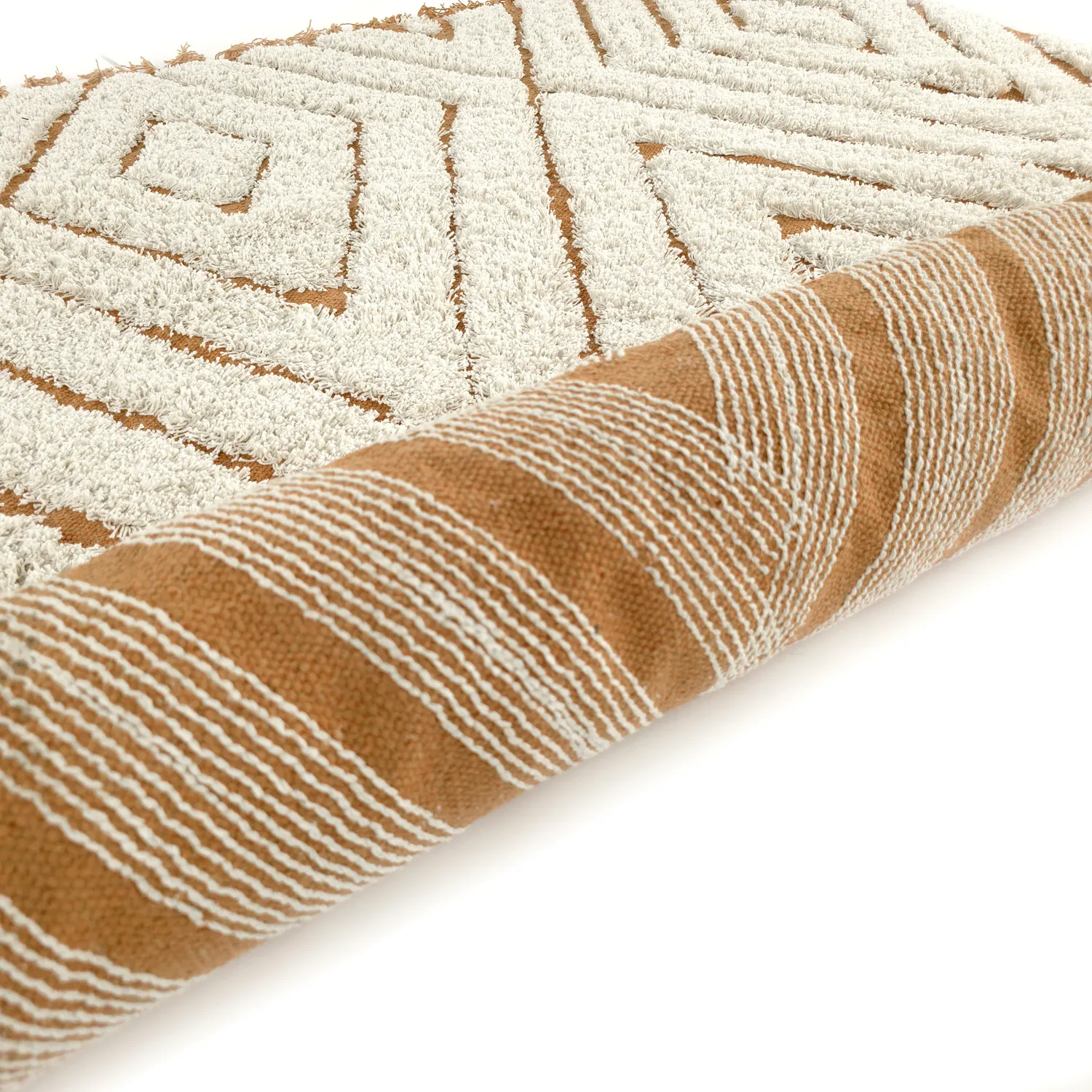 Ryamattor - Holwell Natural Cotton Shaggy (offwhite/brun)