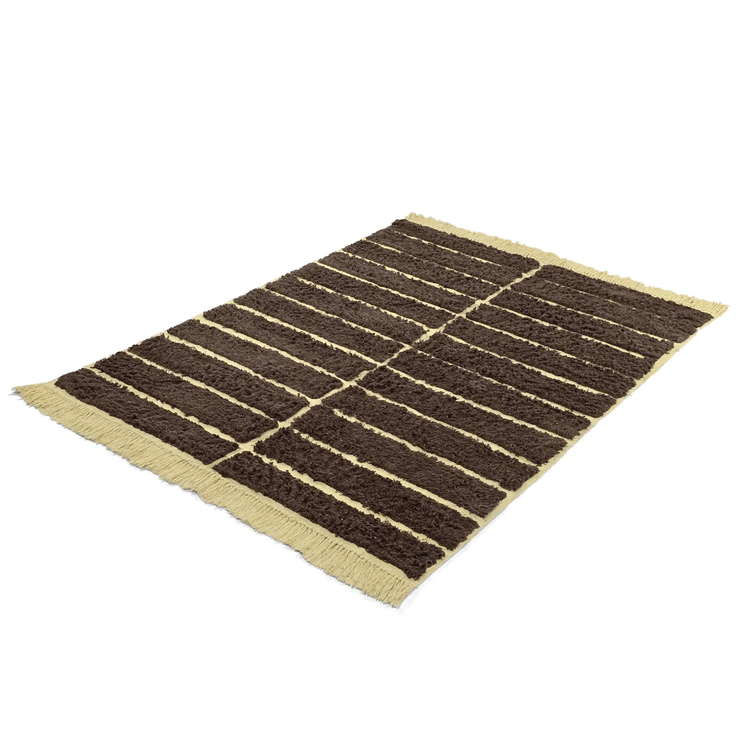 Ryamattor - Ikara Natural Cotton Shaggy (brun)