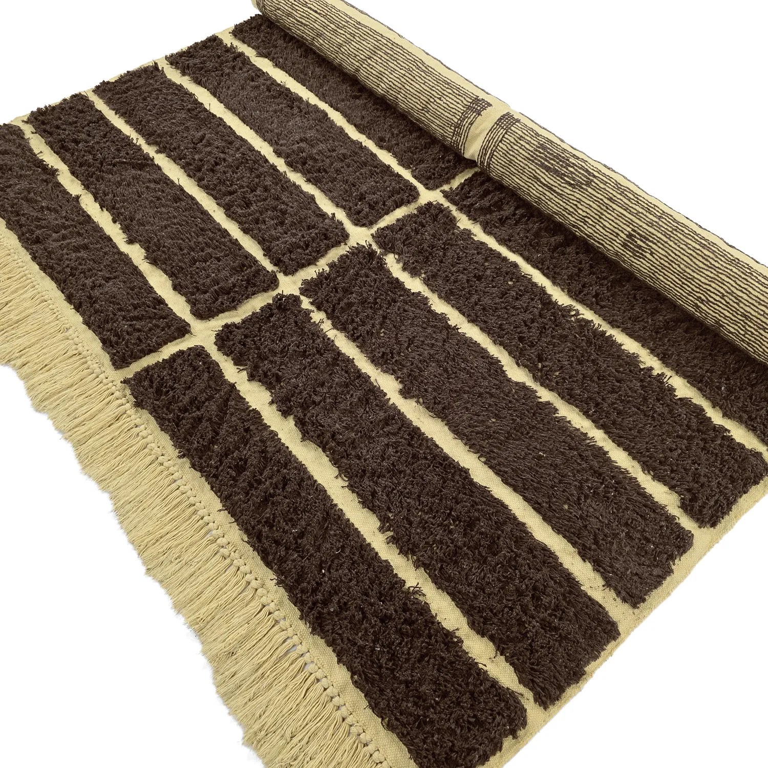 Ryamattor - Ikara Natural Cotton Shaggy (brun)