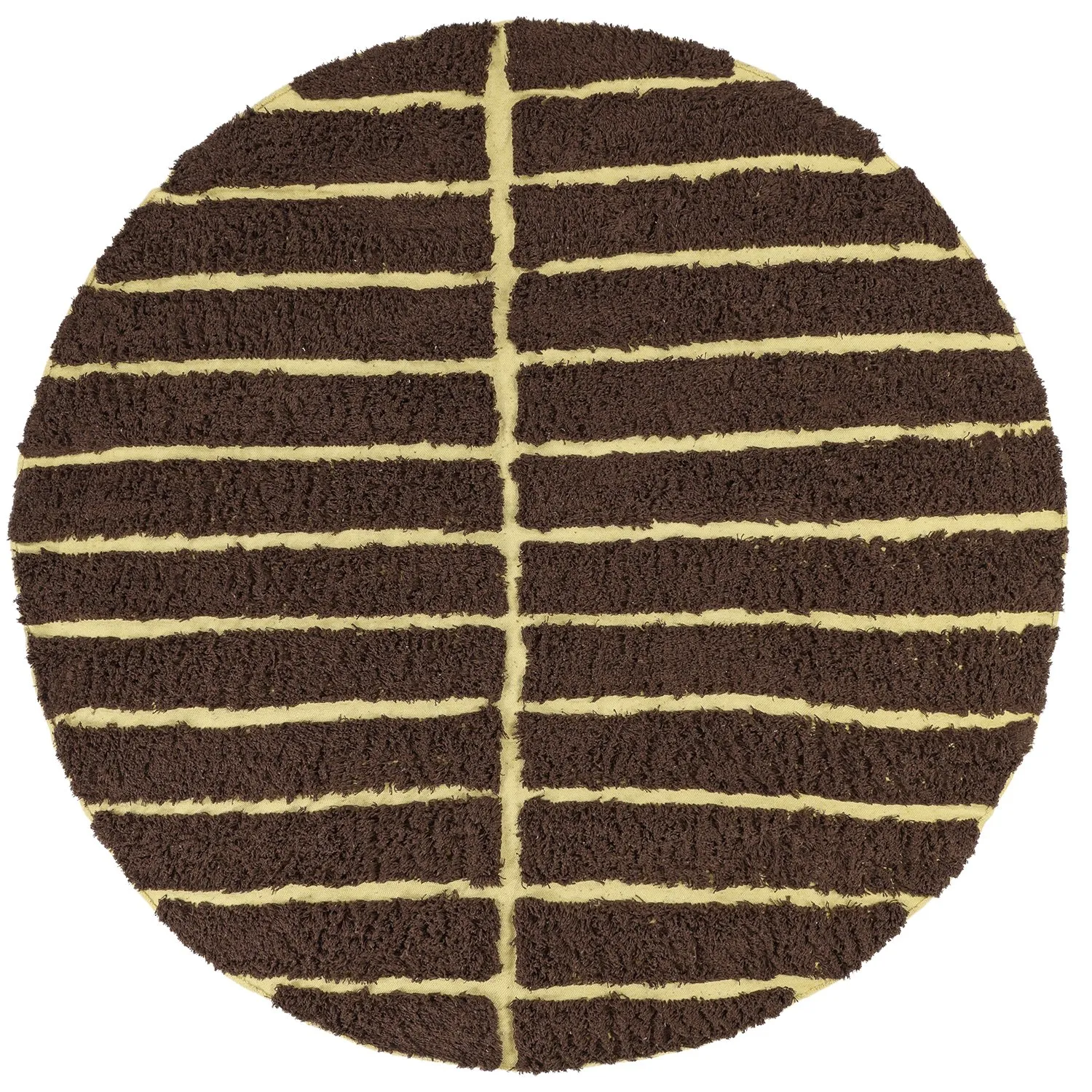 Rund Matta - Ikara Natural Cotton Shaggy (brun)