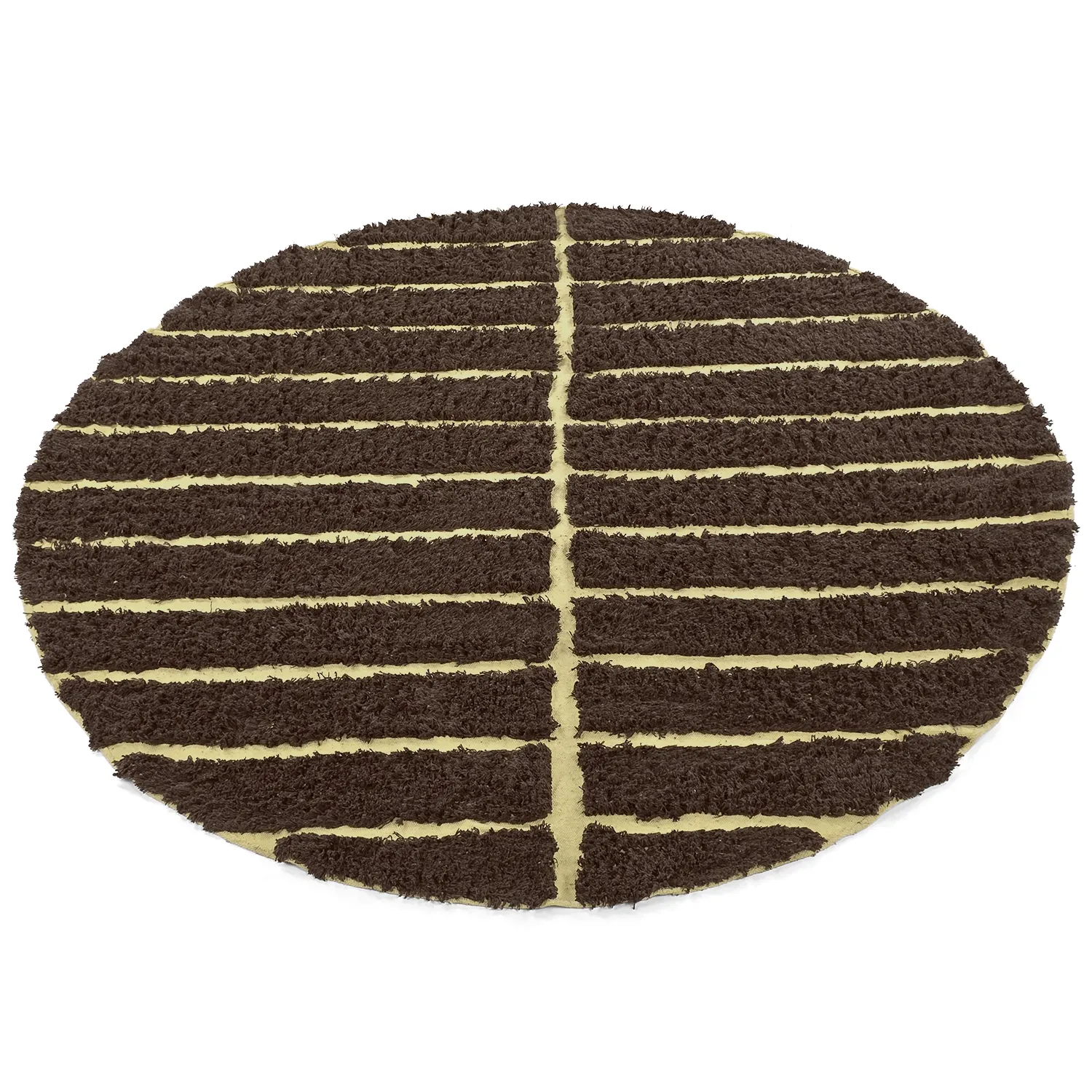 Rund Matta - Ikara Natural Cotton Shaggy (brun)