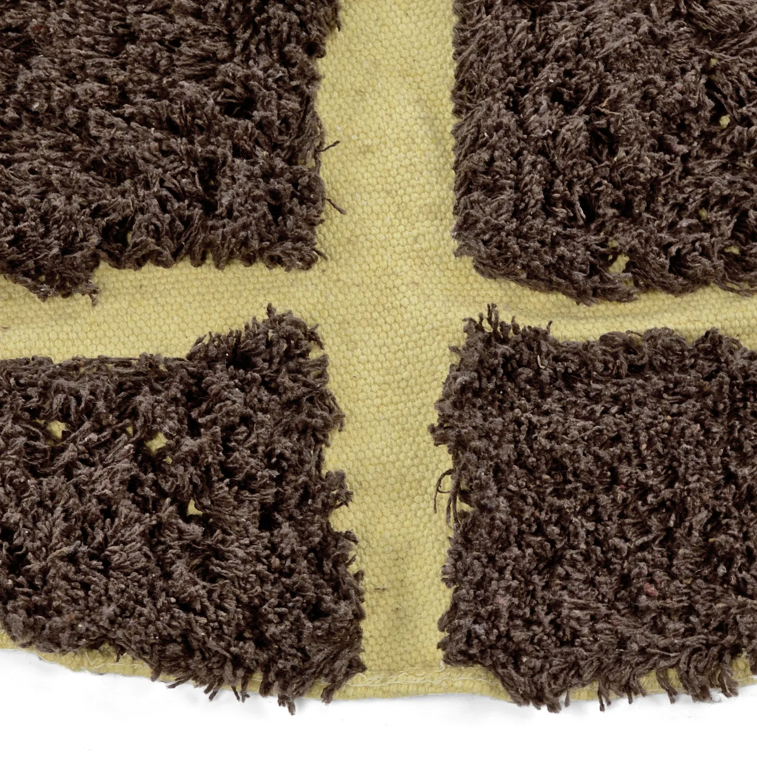 Rund Matta - Ikara Natural Cotton Shaggy (brun)
