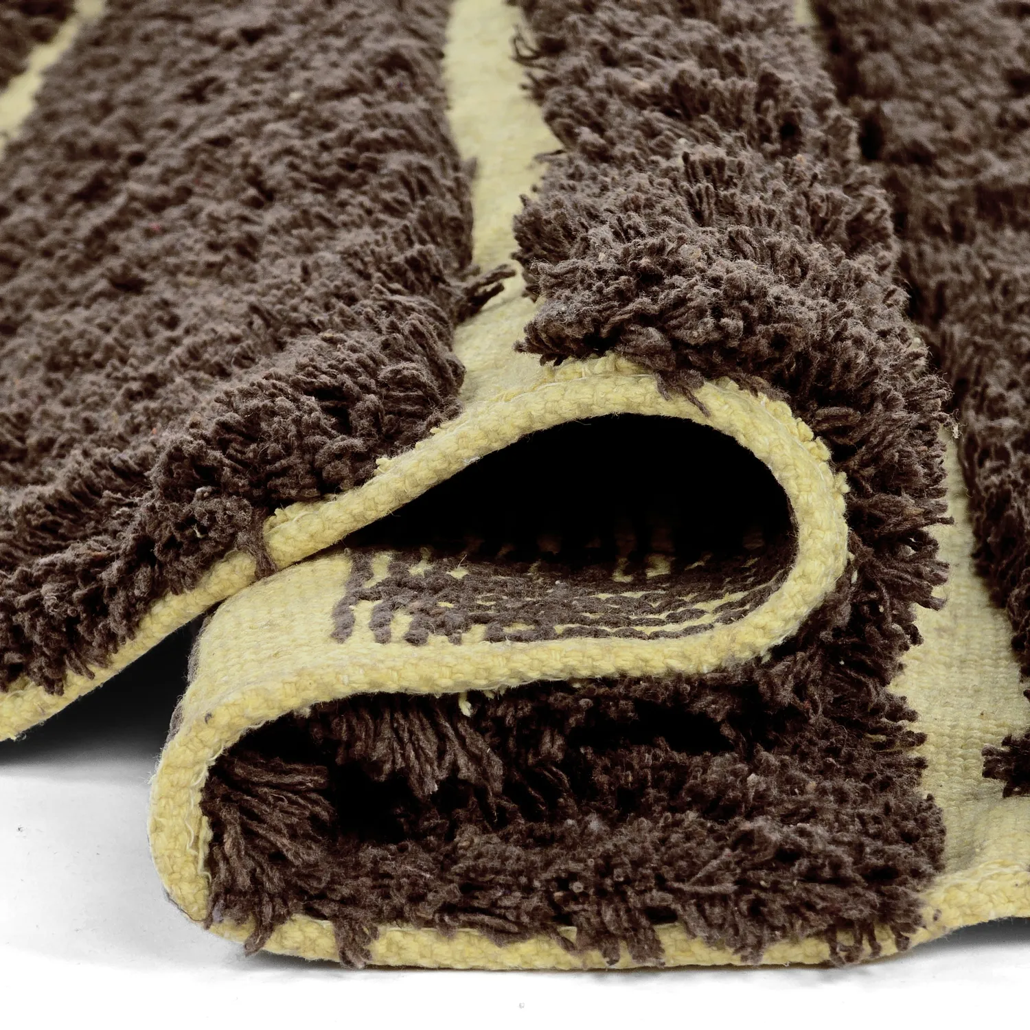Rund Matta - Ikara Natural Cotton Shaggy (brun)