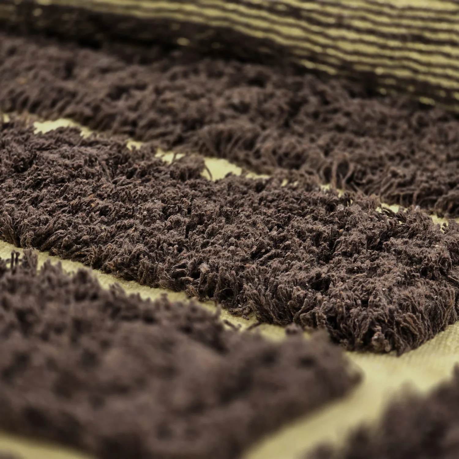 Rund Matta - Ikara Natural Cotton Shaggy (brun)