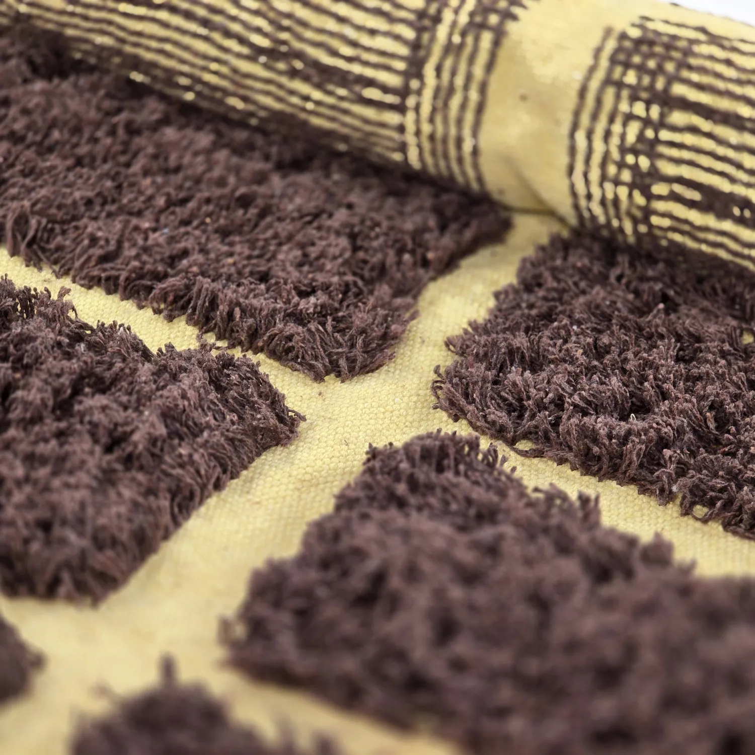 Rund Matta - Ikara Natural Cotton Shaggy (brun)
