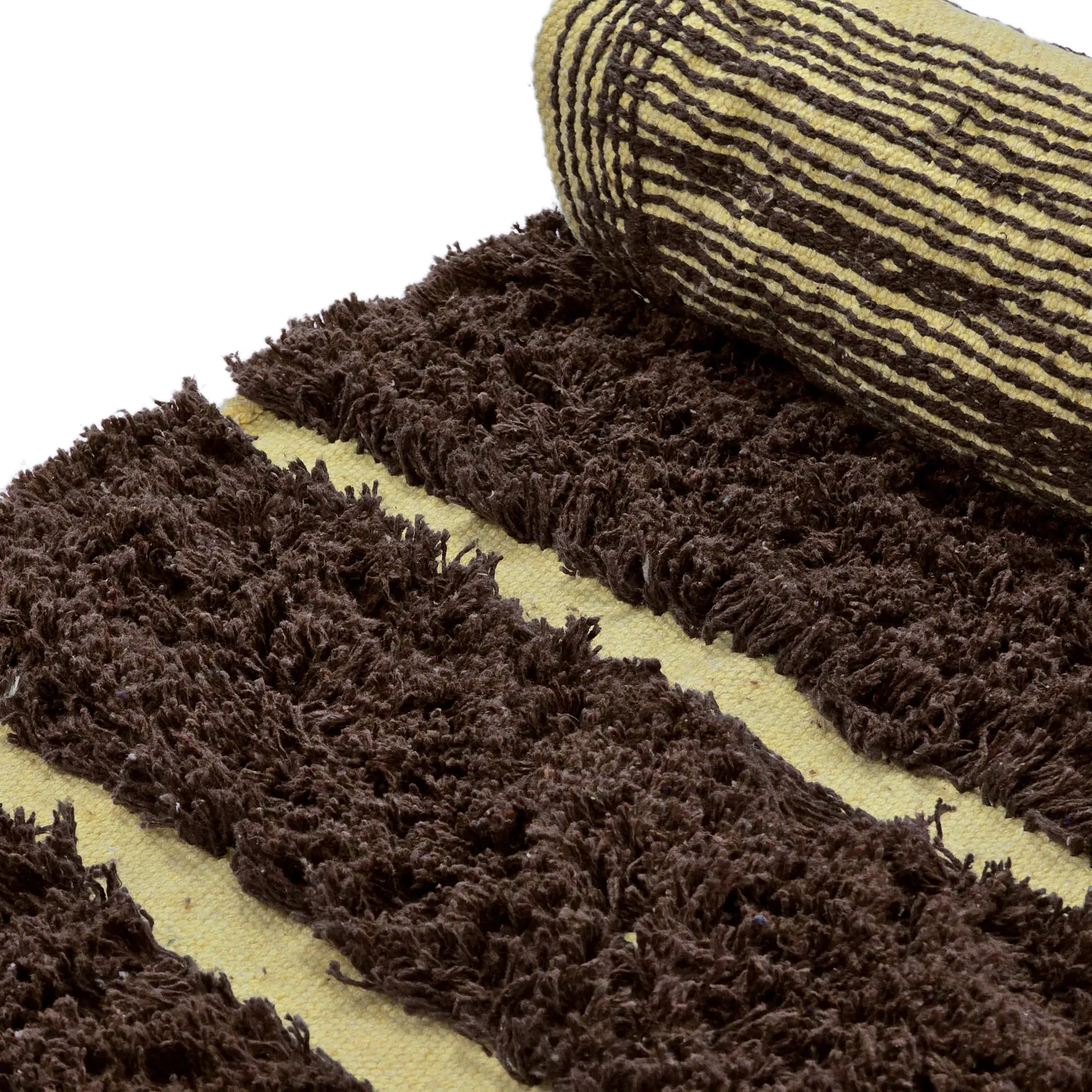 Rund Matta - Ikara Natural Cotton Shaggy (brun)