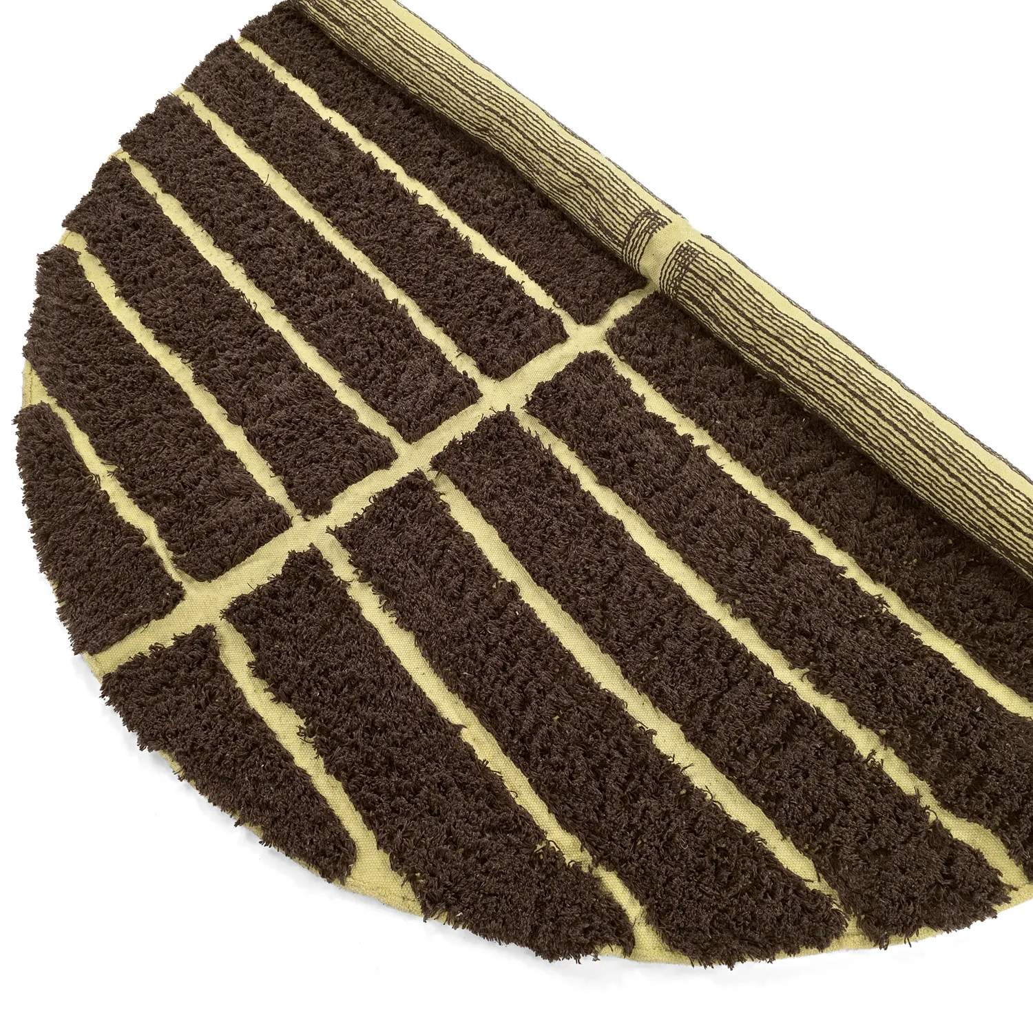 Rund Matta - Ikara Natural Cotton Shaggy (brun)