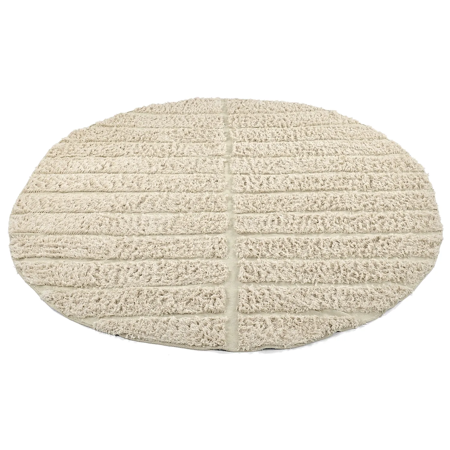 Rund Matta - Ikara Natural Cotton Shaggy (creme)