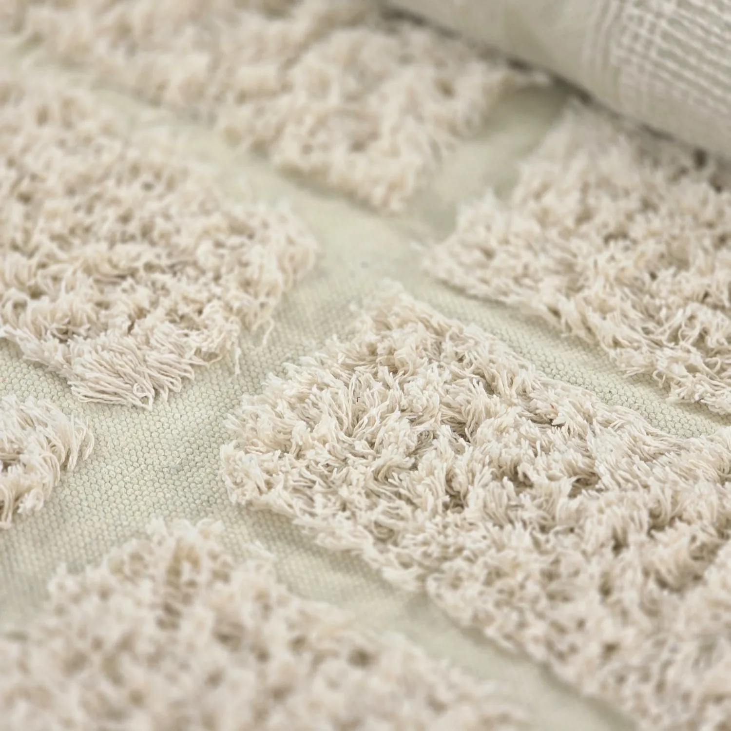 Rund Matta - Ikara Natural Cotton Shaggy (creme)