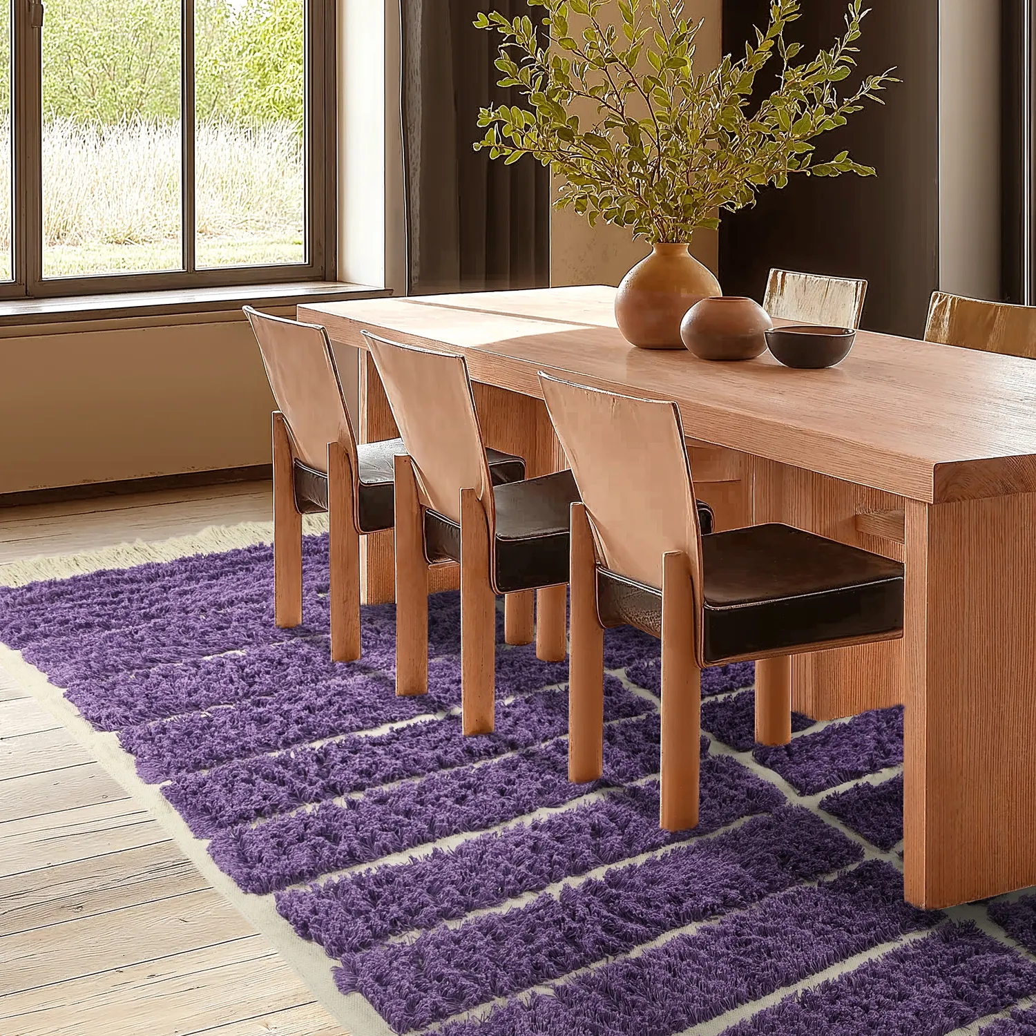 Ryamattor - Ikara Natural Cotton Shaggy (lila)