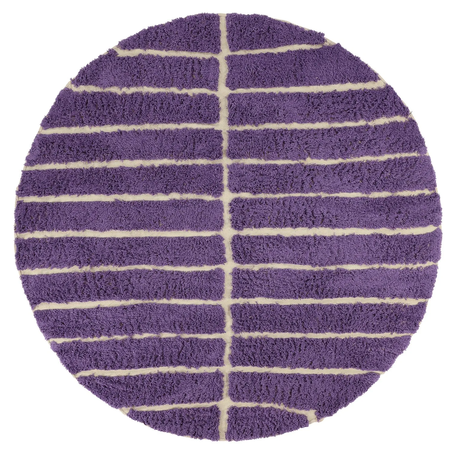 Rund Matta - Ikara Natural Cotton Shaggy (lila)