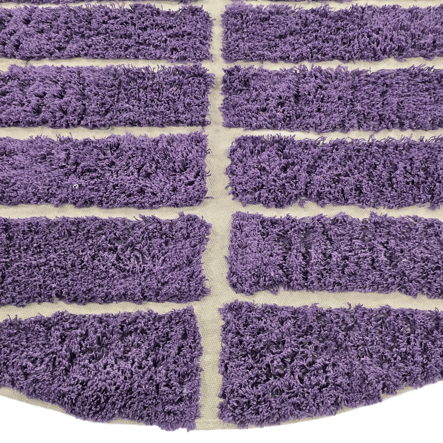 Rund Matta - Ikara Natural Cotton Shaggy (lila)