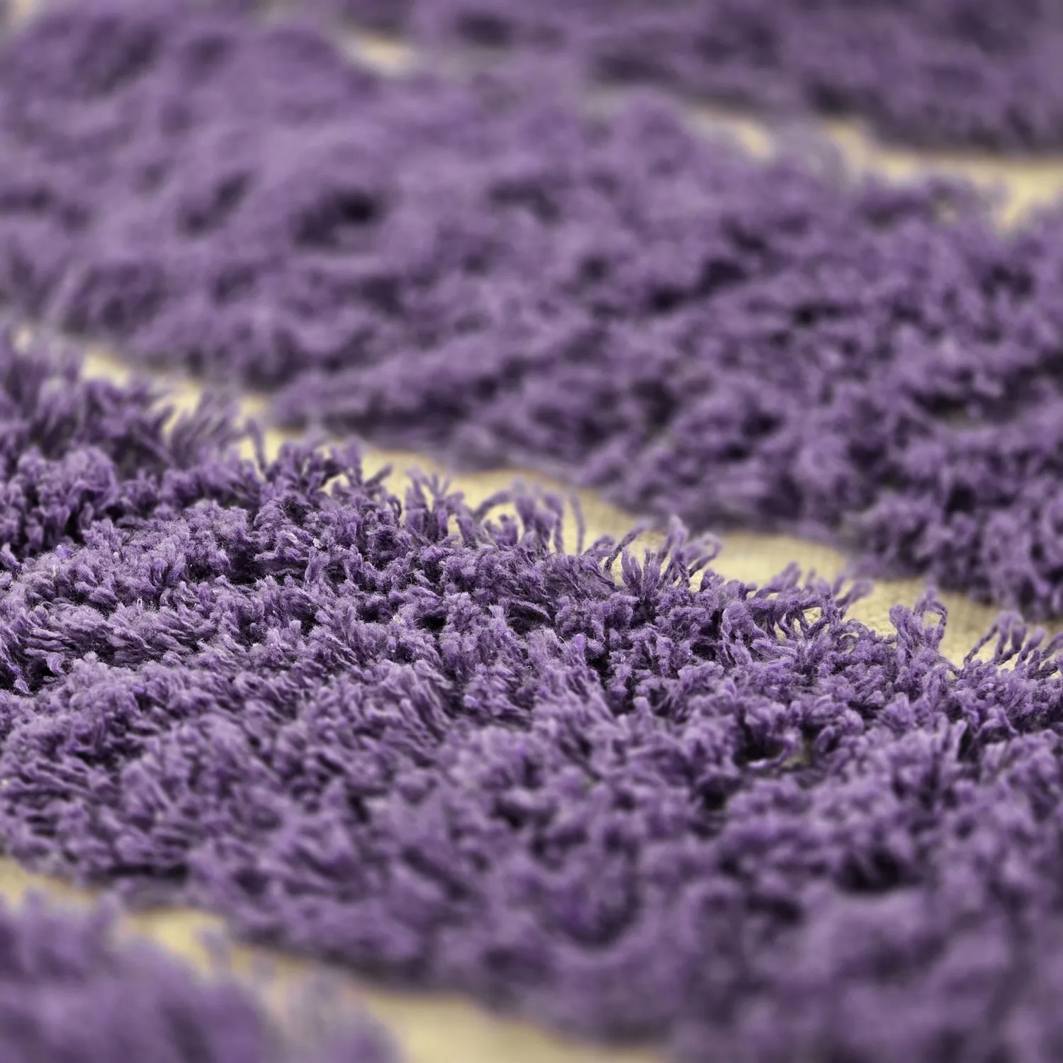 Rund Matta - Ikara Natural Cotton Shaggy (lila)