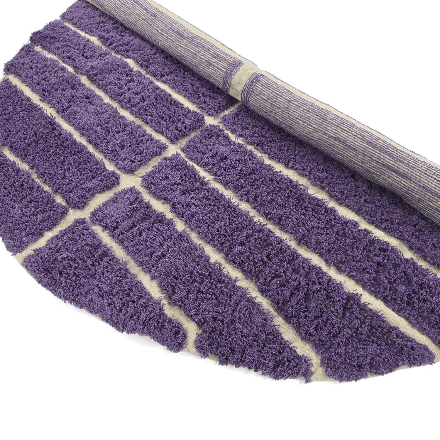 Rund Matta - Ikara Natural Cotton Shaggy (lila)