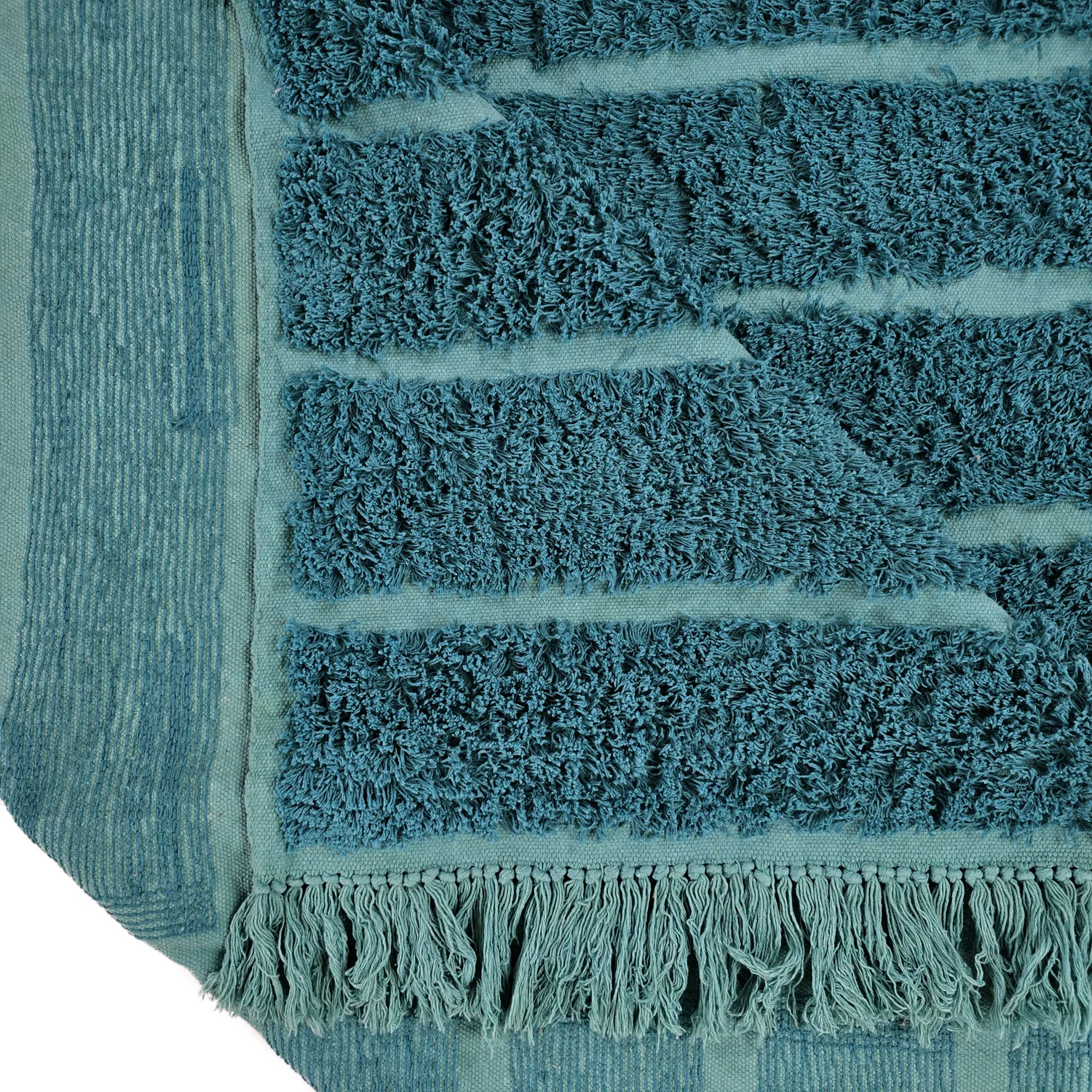 Ryamattor - Ikara Natural Cotton Shaggy (turkos)