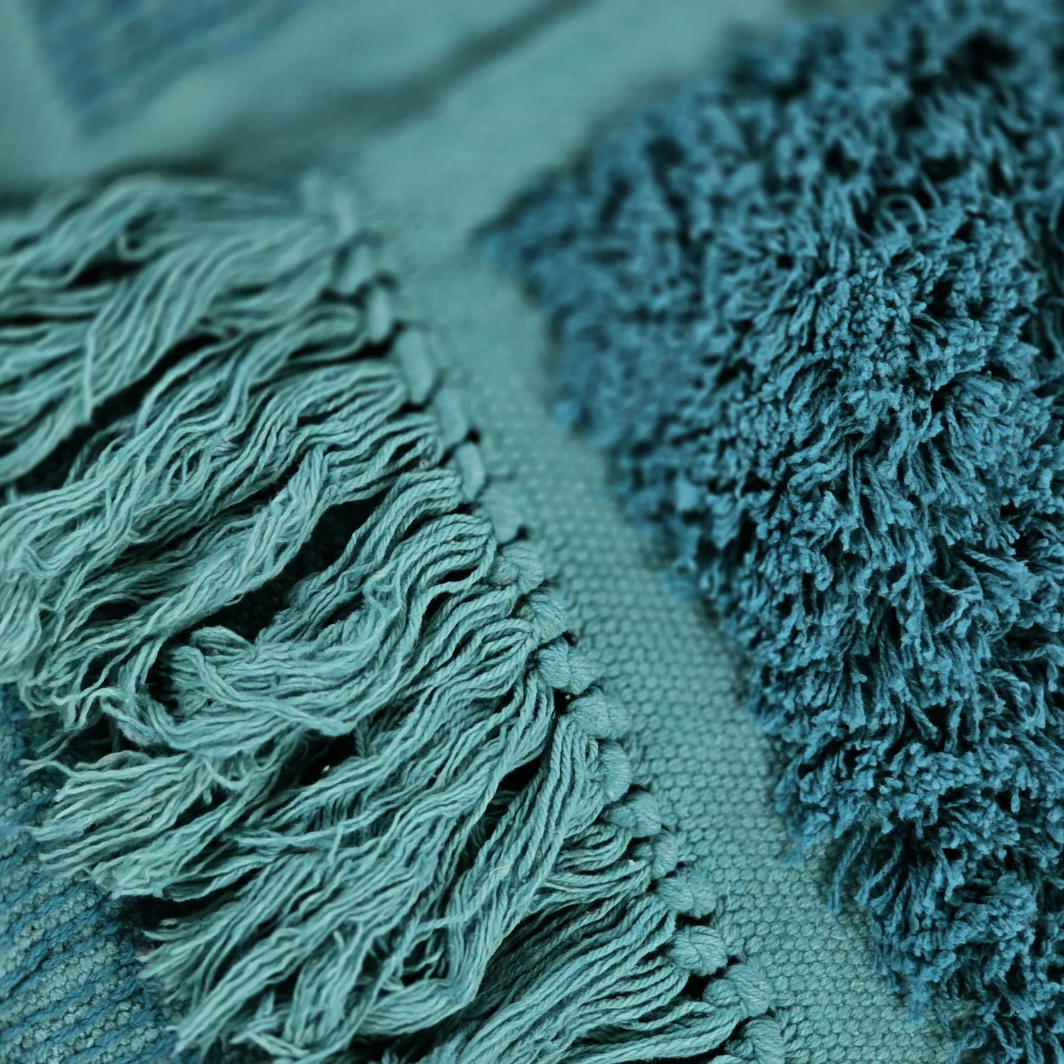 Ryamattor - Ikara Natural Cotton Shaggy (turkos)